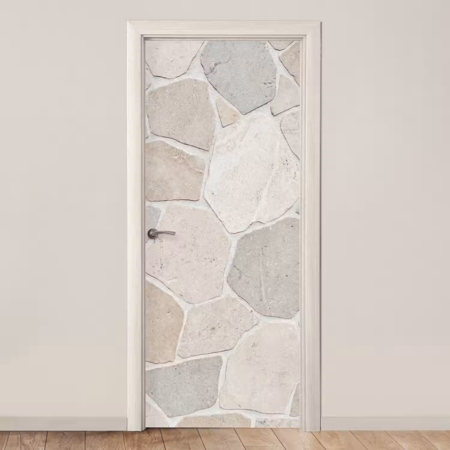 Steen - Patroon - Textuur - Beige deurposter klein -3d_beige