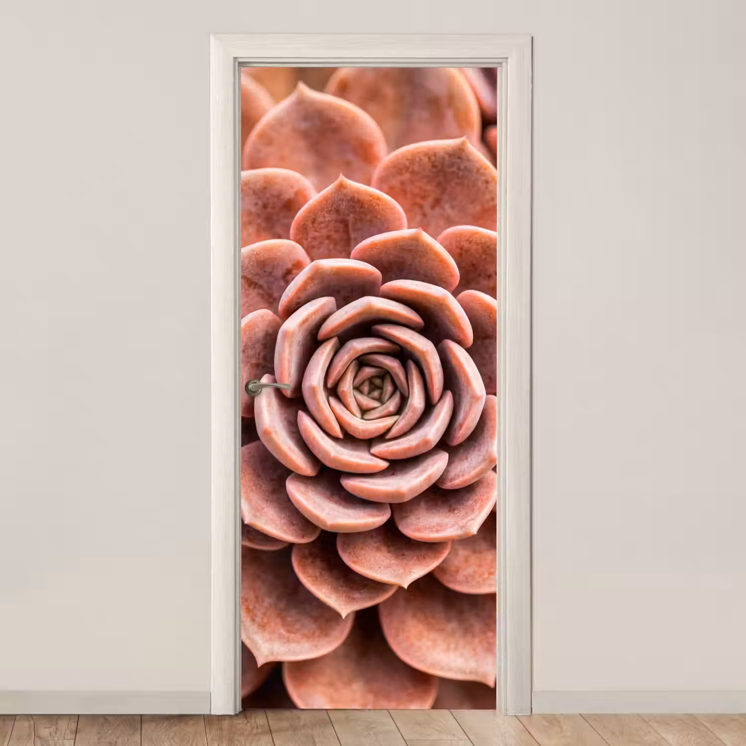 Vetplant - Organisch - Roze deurposter klein -3d_beige
