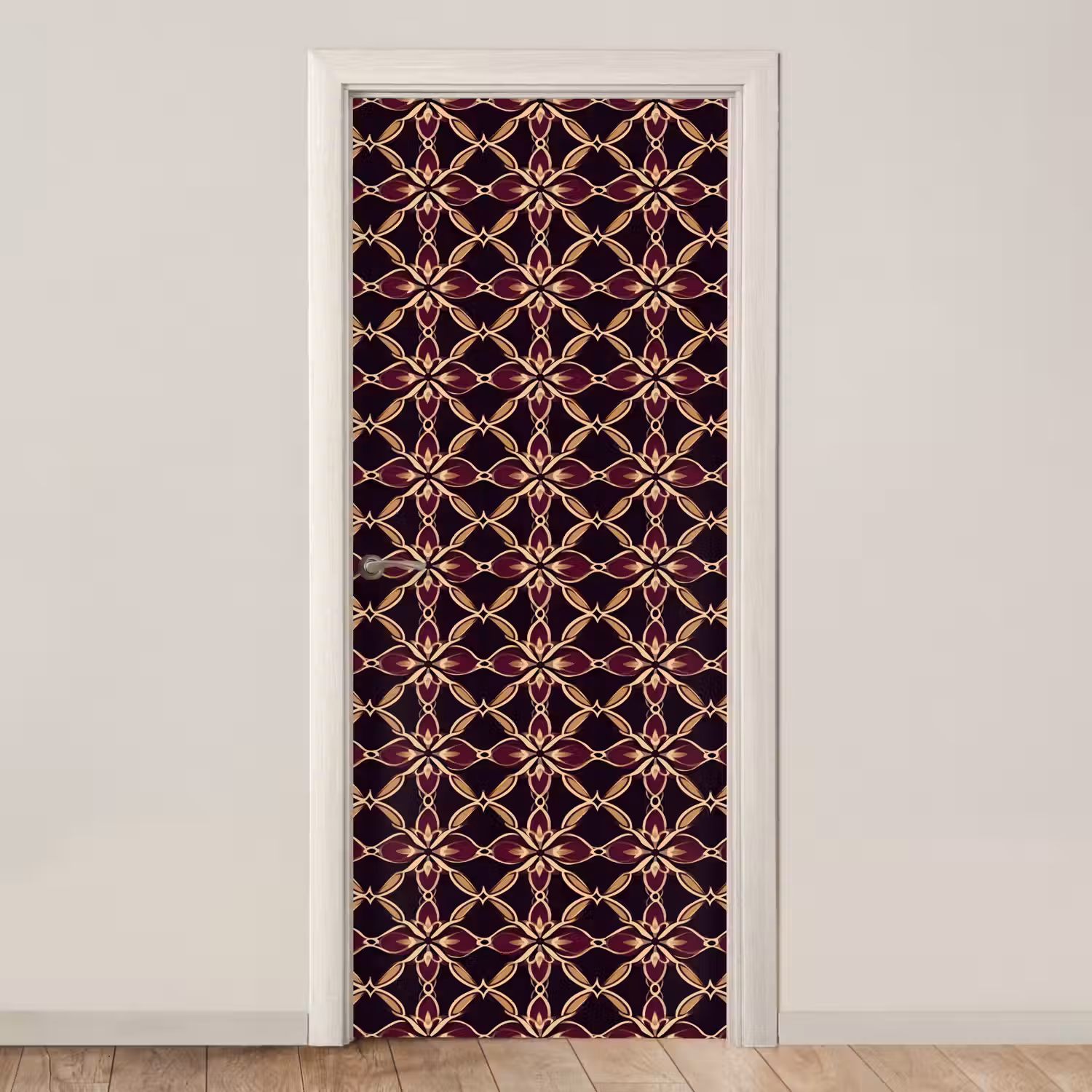 Symmetrisch - Tegel - Burgundy deurposter klein 289 -3d_beige
