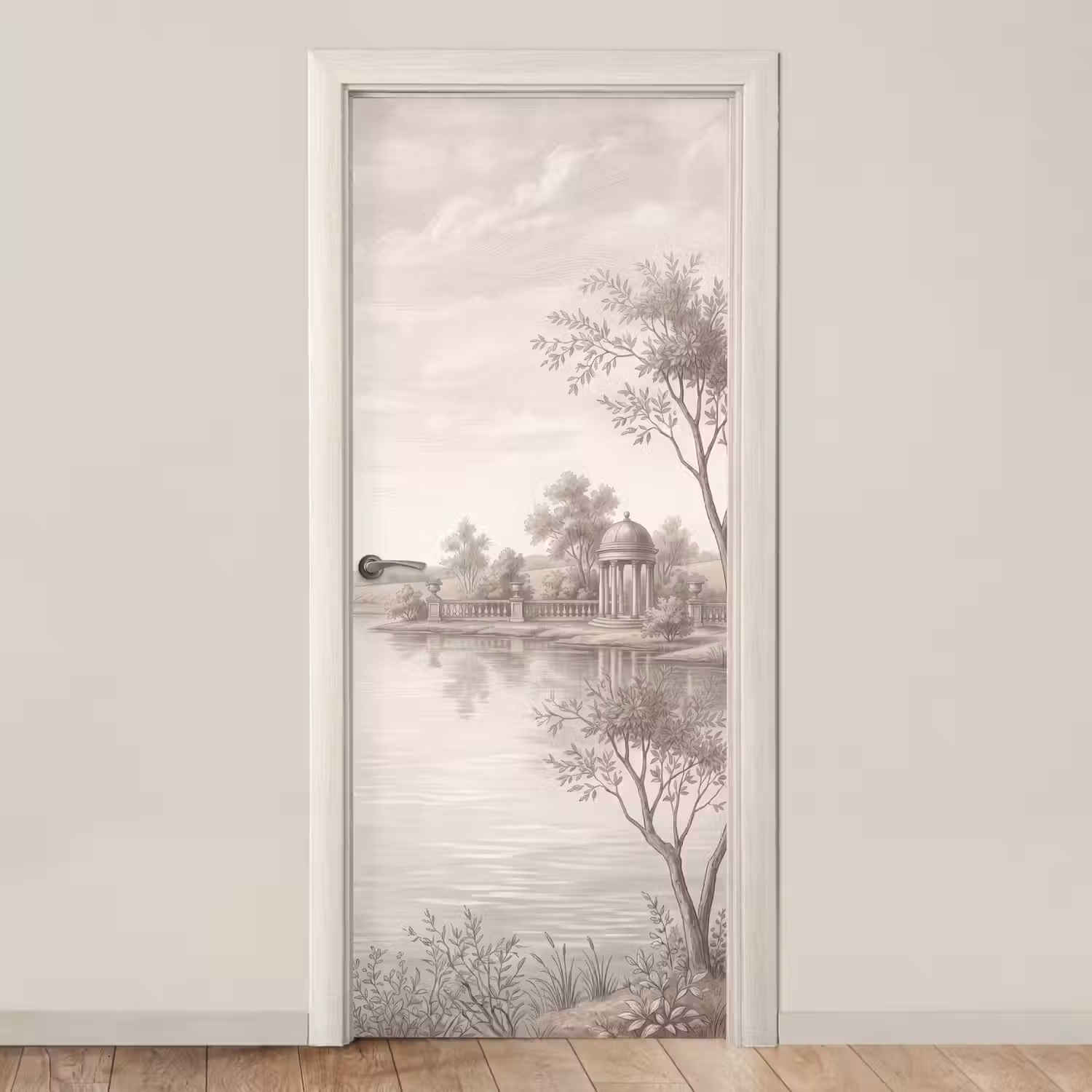 Terras - Water - Natuur - Landschap deurposter klein -3d_beige