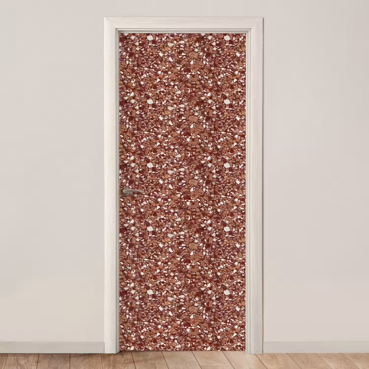 Terrazzo - Patroon - Steentextuur - Roodbruin deurposter klein 289 -3d_beige