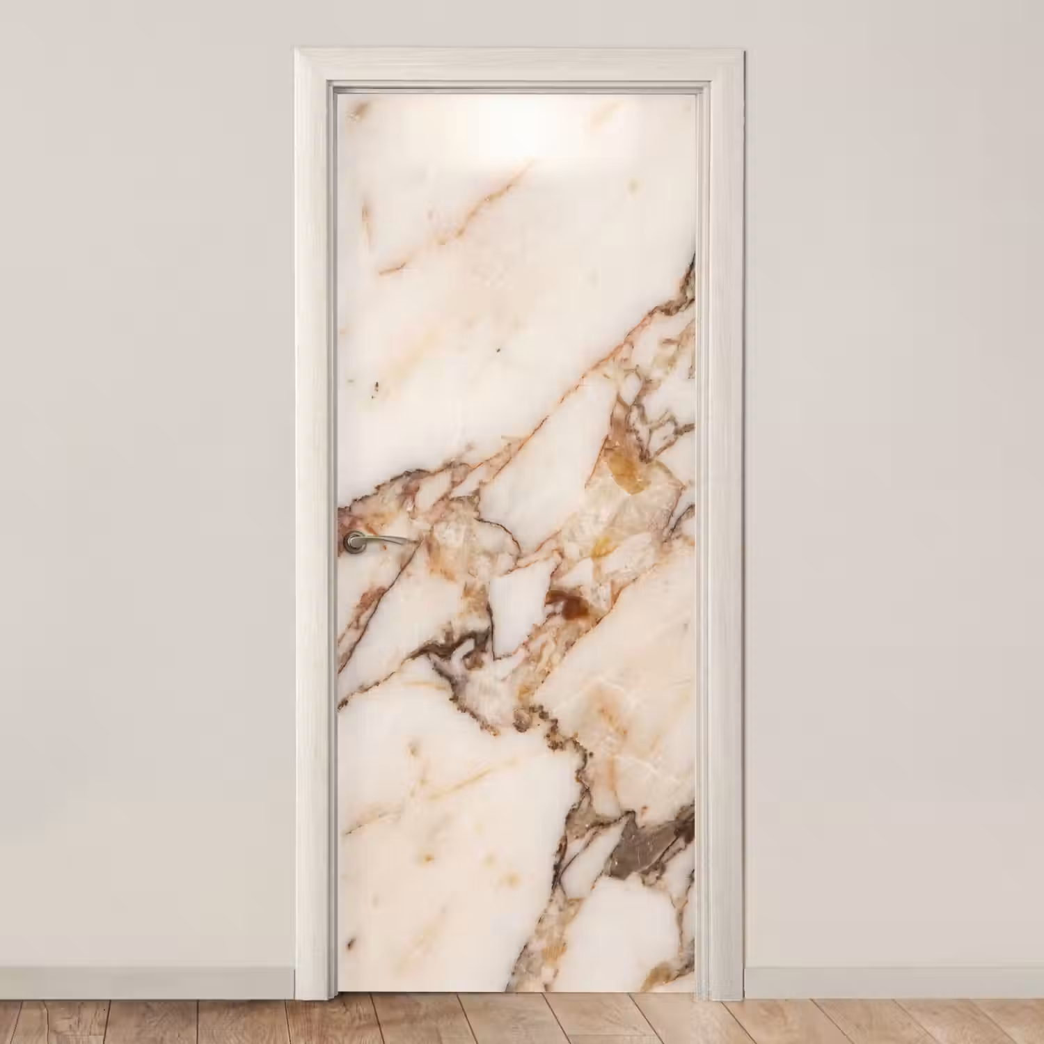 Textuur - Gesteente - Aderen - Abstract - Wit deurposter klein -3d_beige