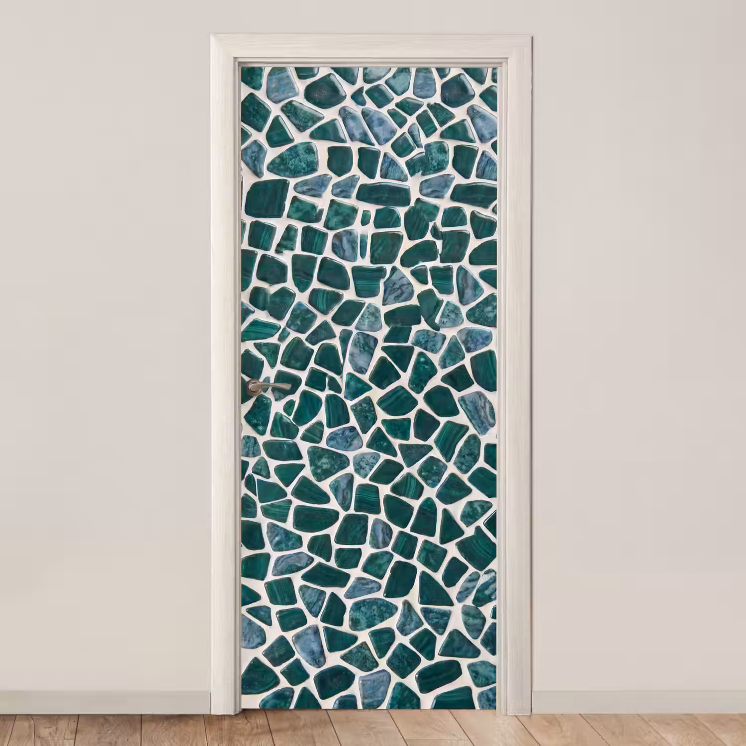 Textuur - Steen - Groen - Abstract - Patroon deurposter klein -3d_beige