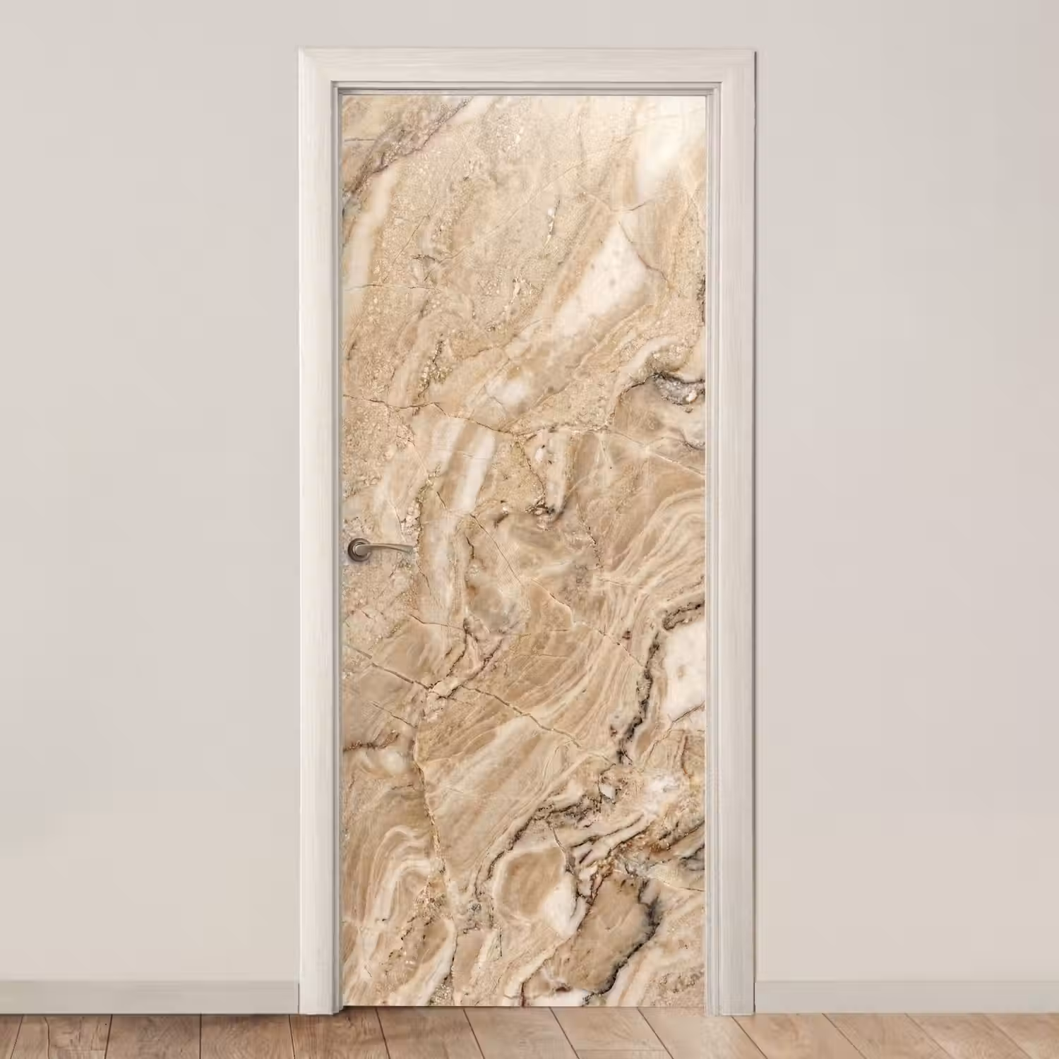 Textuur - Aders - Abstract - Modern - Beige deurposter klein -3d_beige