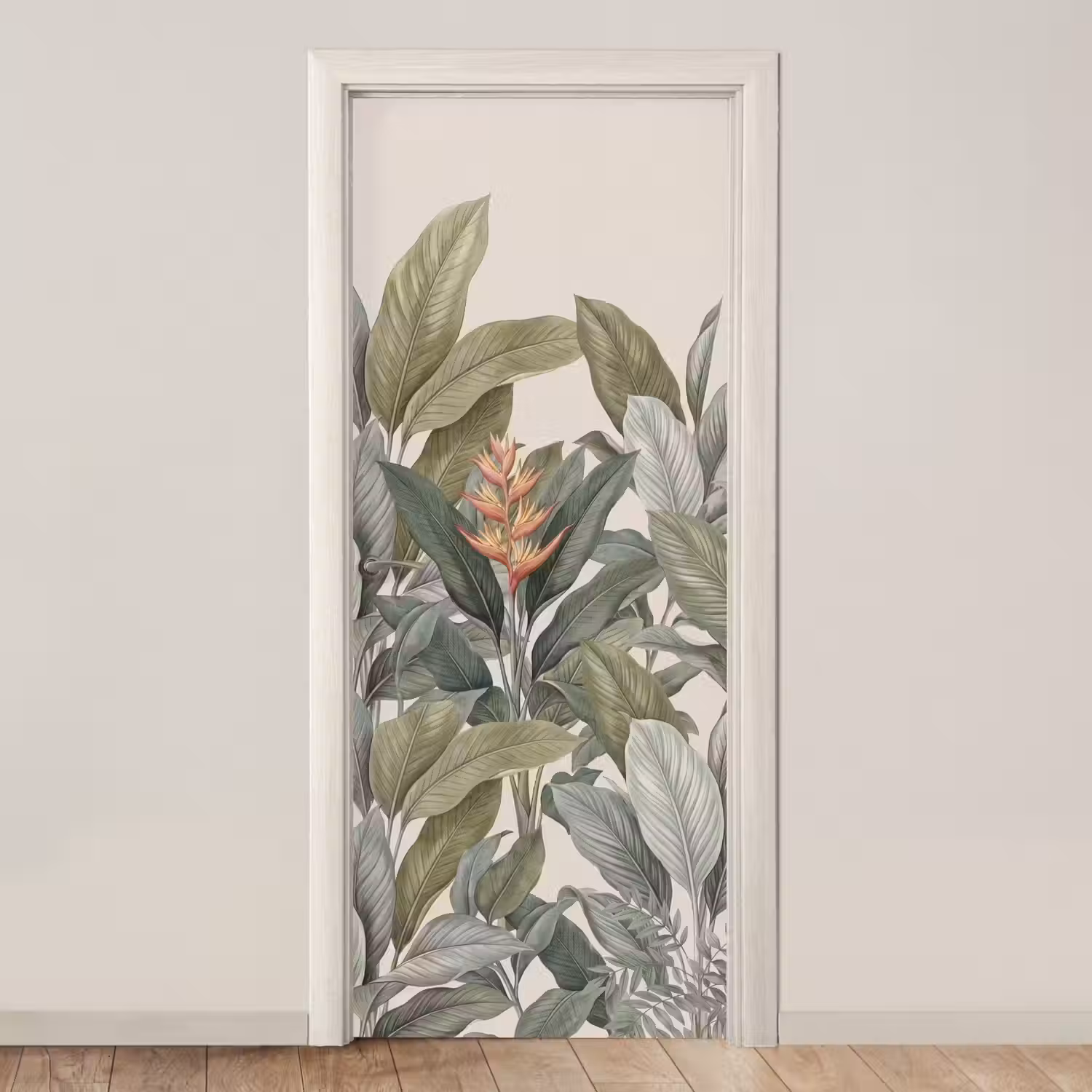 Tropisch - Planten - Modern - Groen deurposter klein -3d_beige