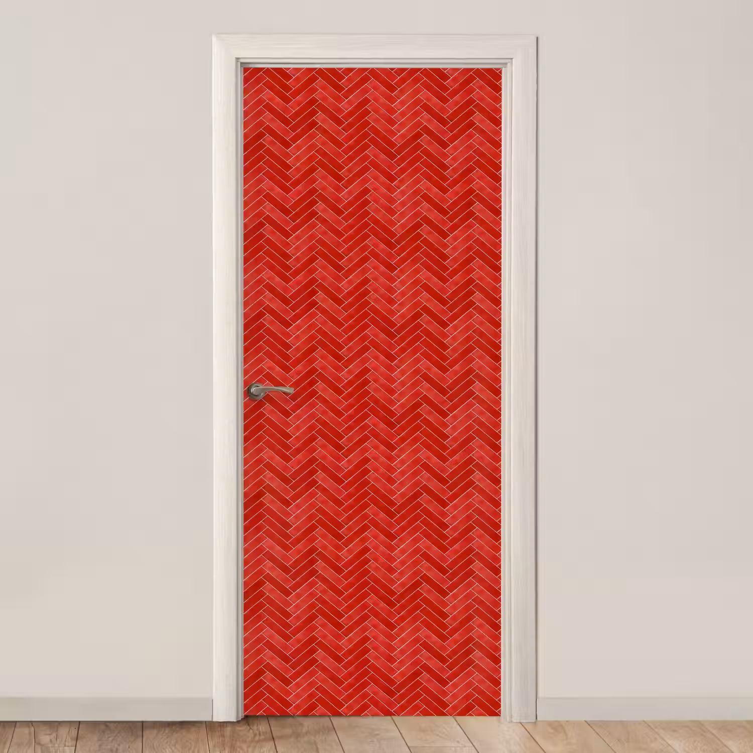 Visgraat - Tegel - Rood deurposter klein 289 -3d_beige