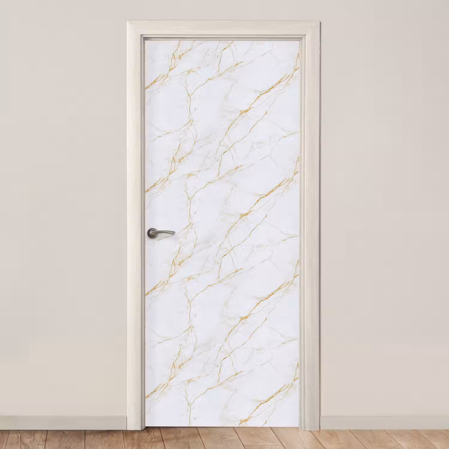 Wit - Marmer - Goud - Luxueus deurposter klein 289 -3d_beige