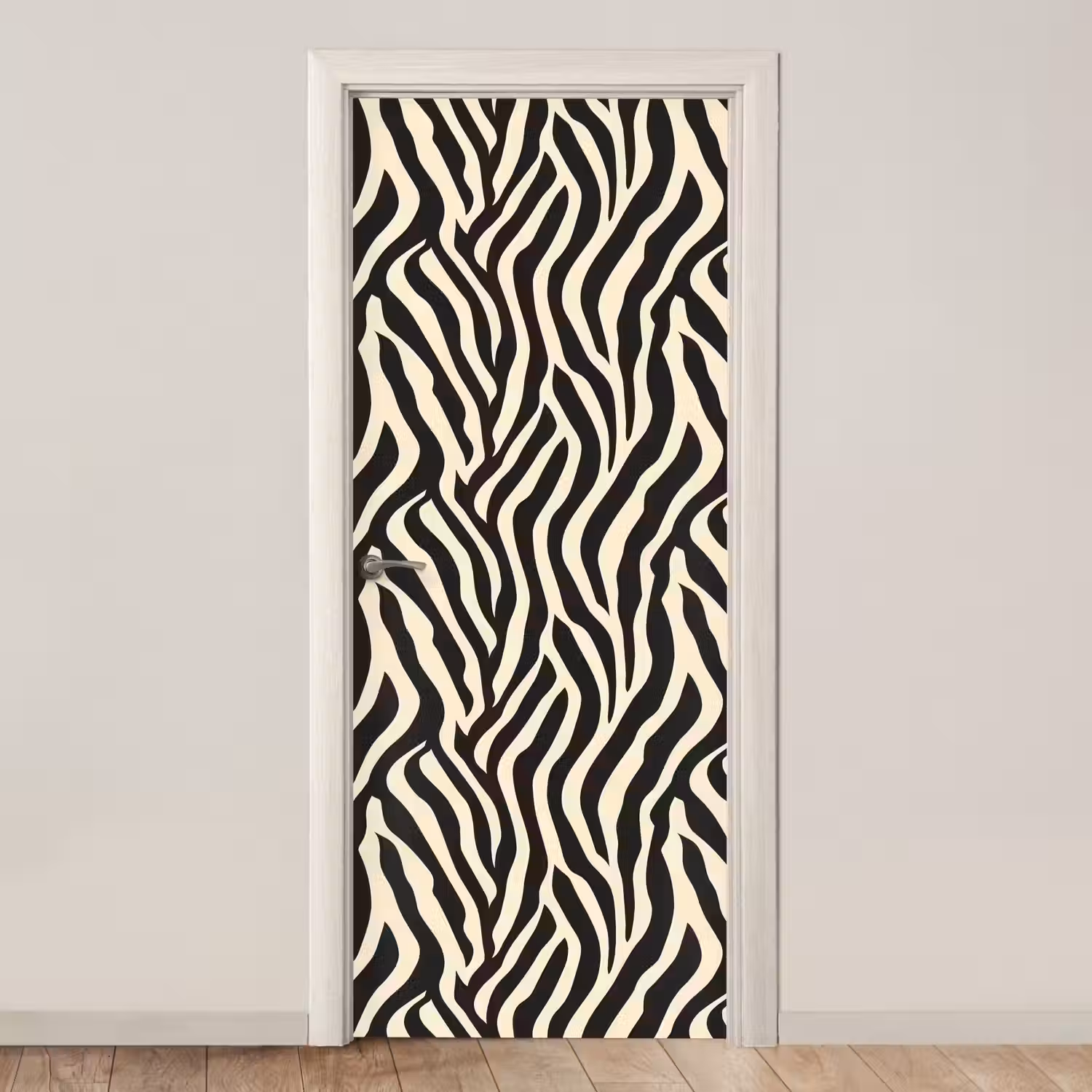 Zebra - Print - Klassiek - Zwart deurposter klein 289 -3d_beige