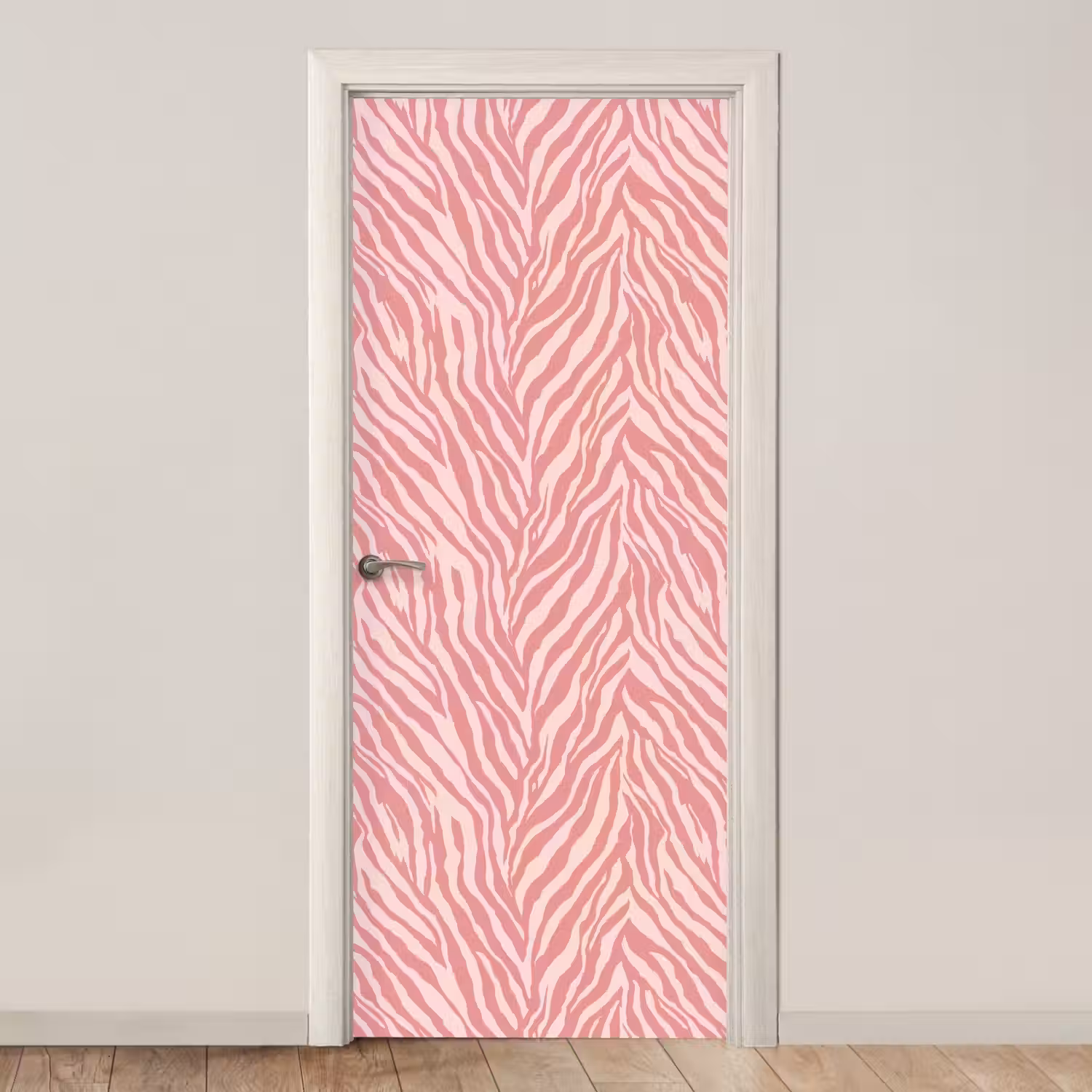Zebra - Print - Roze deurposter klein 289 -3d_beige