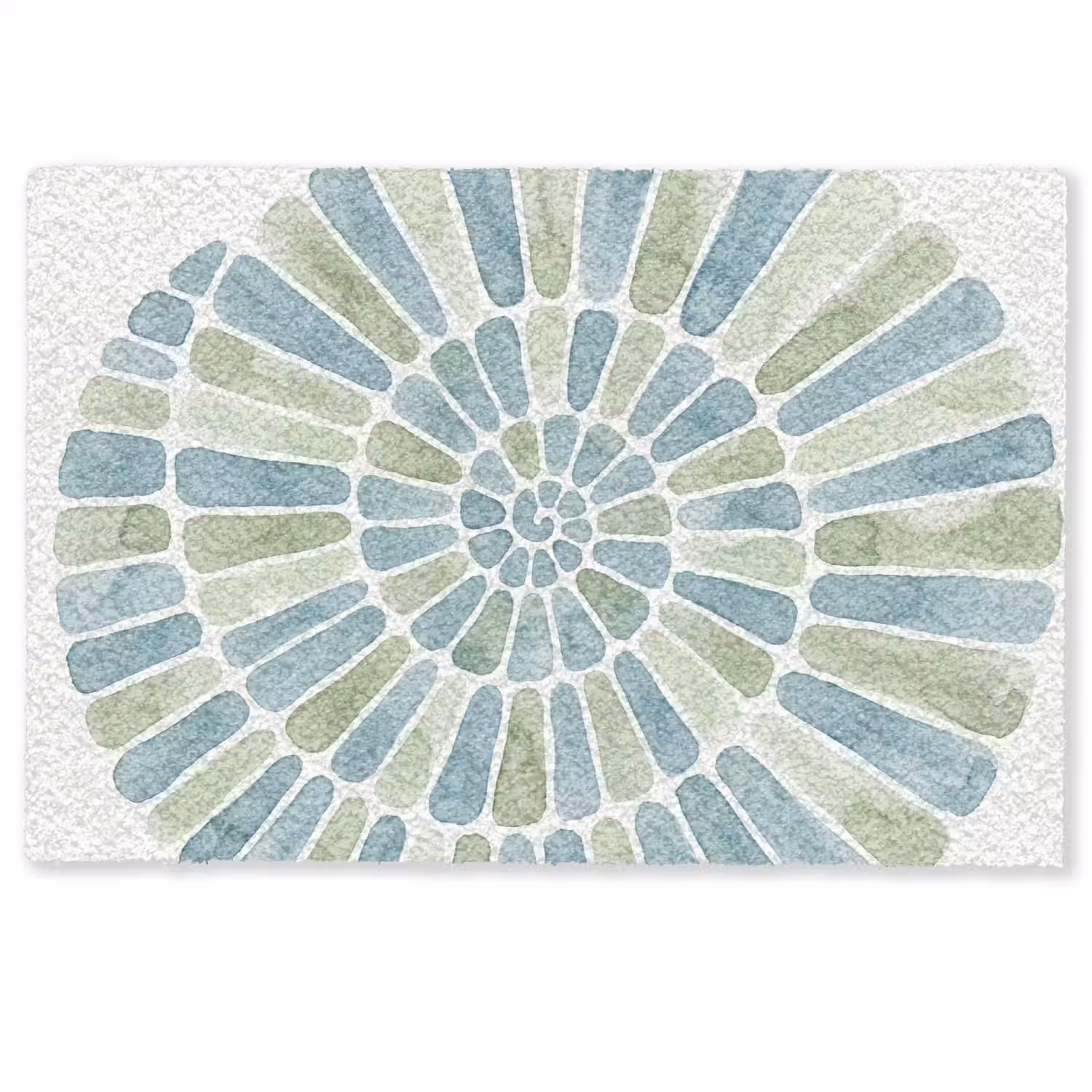 Abstract - Spiraal - Patroon - Modern - Blauw-Groen Deurmat klein -zkaufland3d