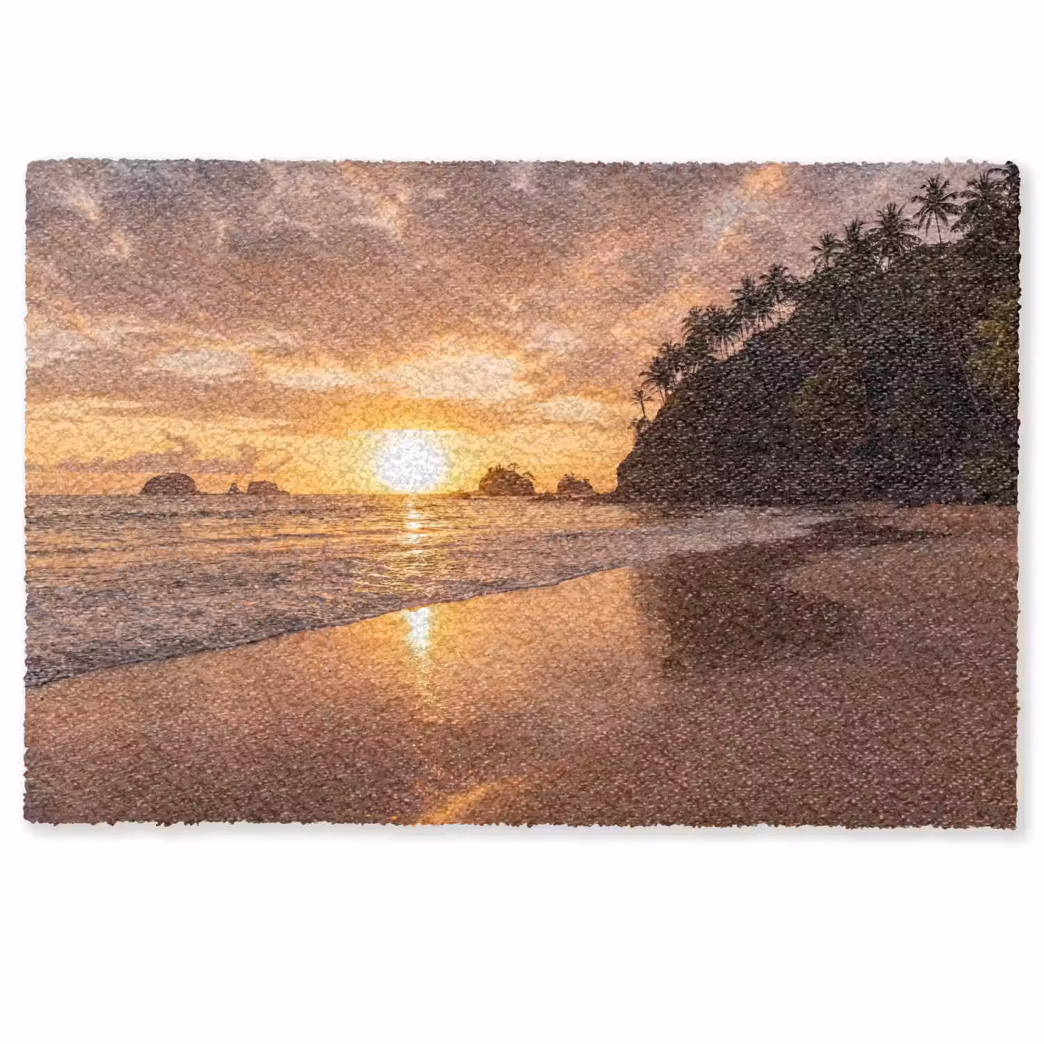 Strand - Zonsondergang - Natuur - Tropisch - Oranje Deurmat klein -zkaufland3d