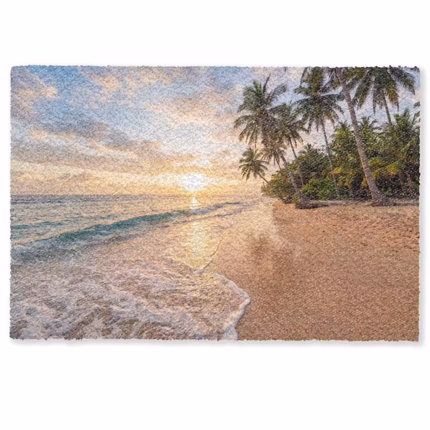Strand - Zonsondergang - Tropisch - Natuur - Goud Deurmat klein -zkaufland3d