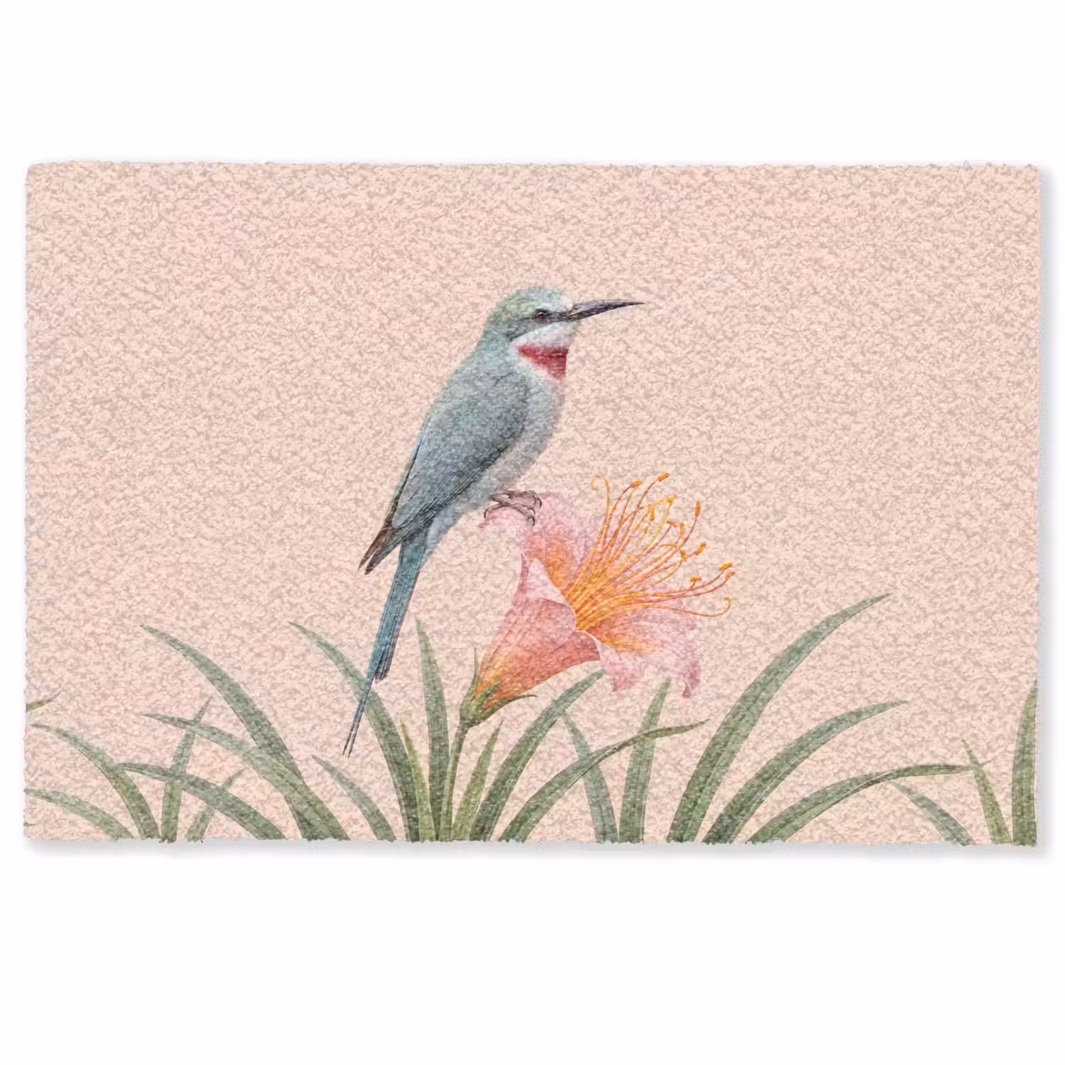 Vogel - Bloem - Natuur - Roze Deurmat klein -zkaufland3d