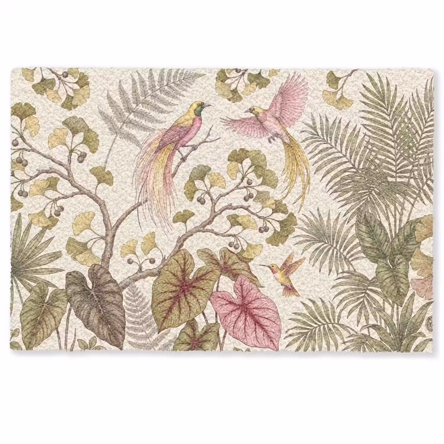 Vogels - Tropisch - Botanisch - Roze Deurmat klein -zkaufland3d