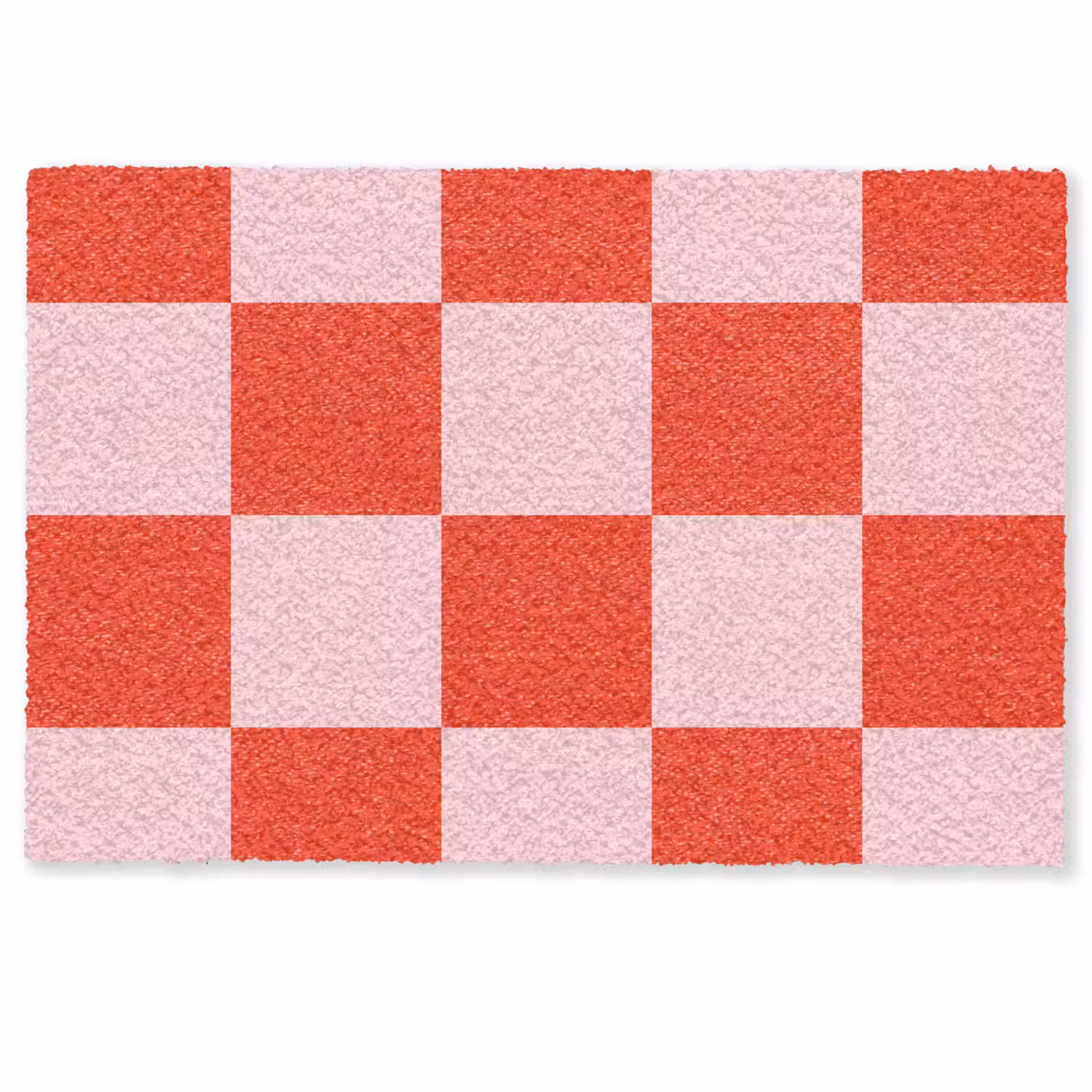 Schaakbord patroon - Rood - Roze - Blokjes Deurmat klein -zkaufland3d