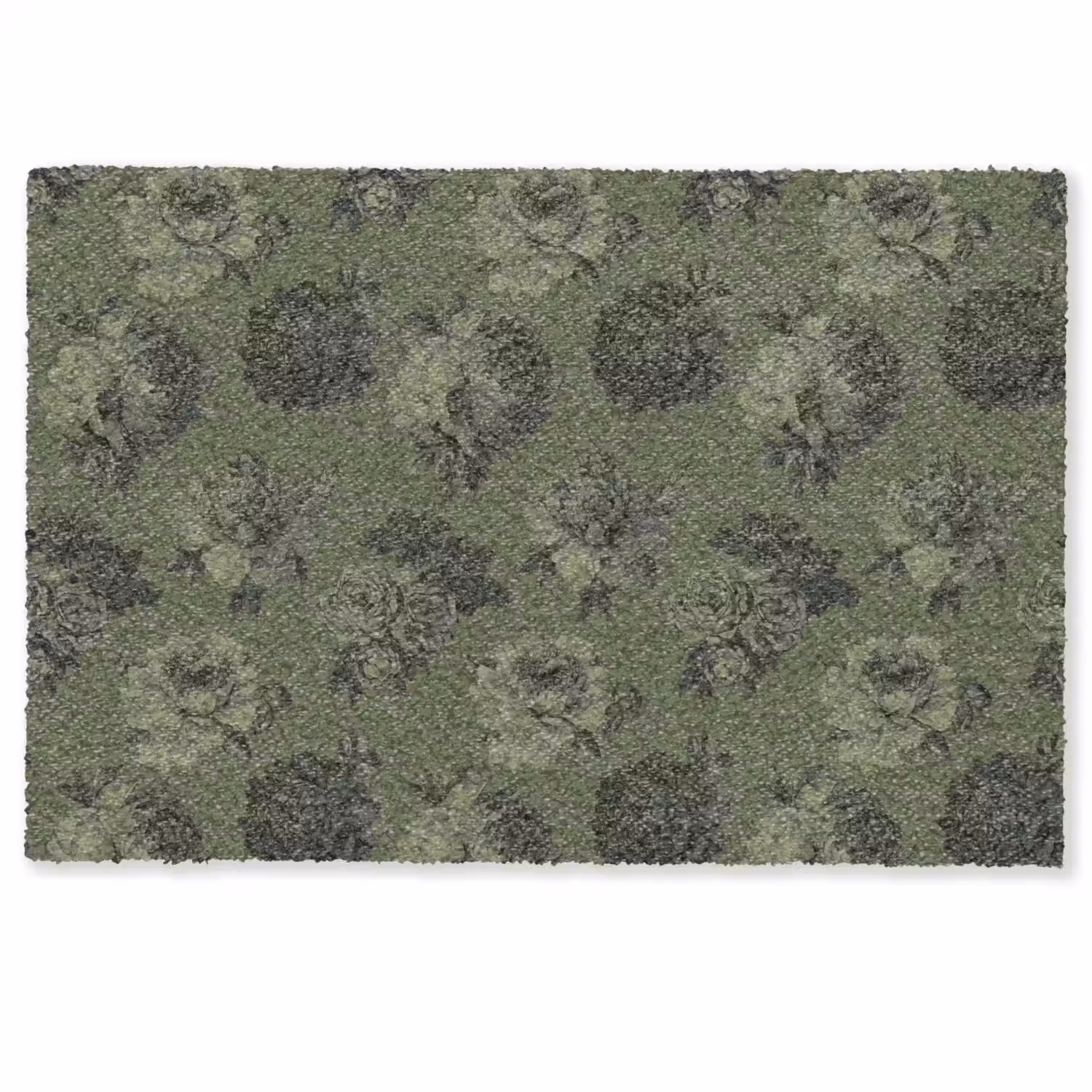Klassiek - botanisch - olijfgroen - bloemen Deurmat klein 898 -zkaufland3d