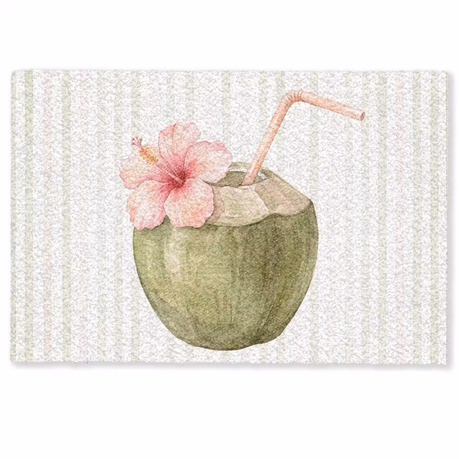 Kokosnoot - Drank - Tropisch - Illustratie - Zomer Deurmat klein -zkaufland3d
