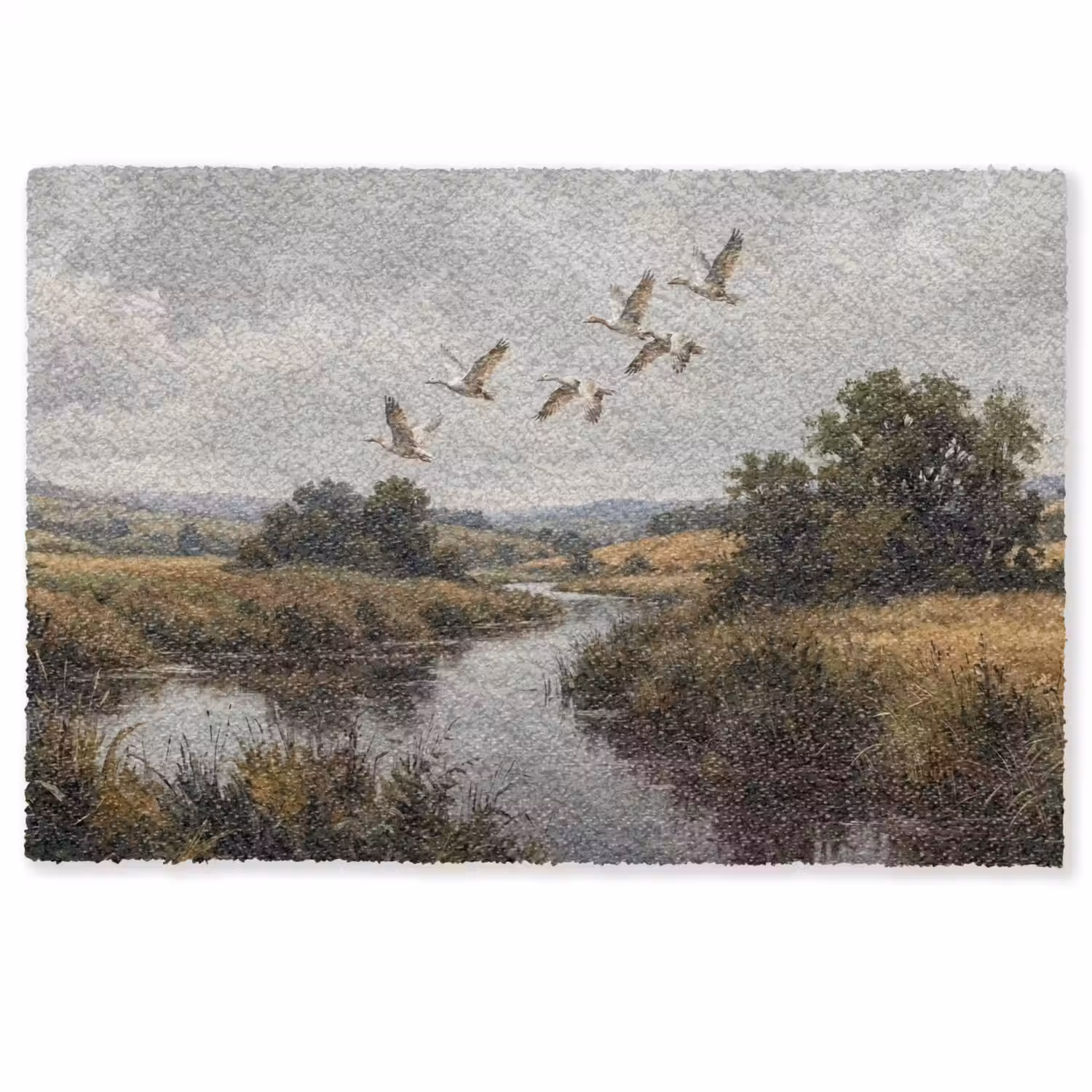 Eenden - Rivier - Landschap - Vlucht - Nostalgisch Deurmat klein -zkaufland3d
