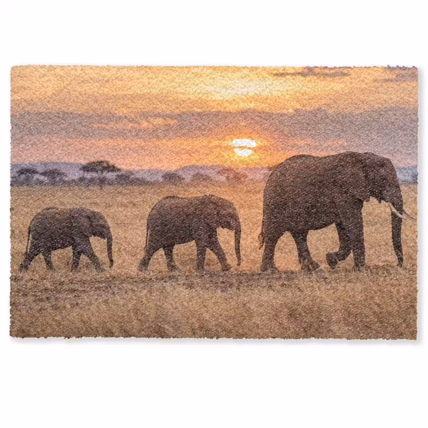 Olifanten - Savanne - Zonsondergang - Afrika - Warm Deurmat klein -zkaufland3d