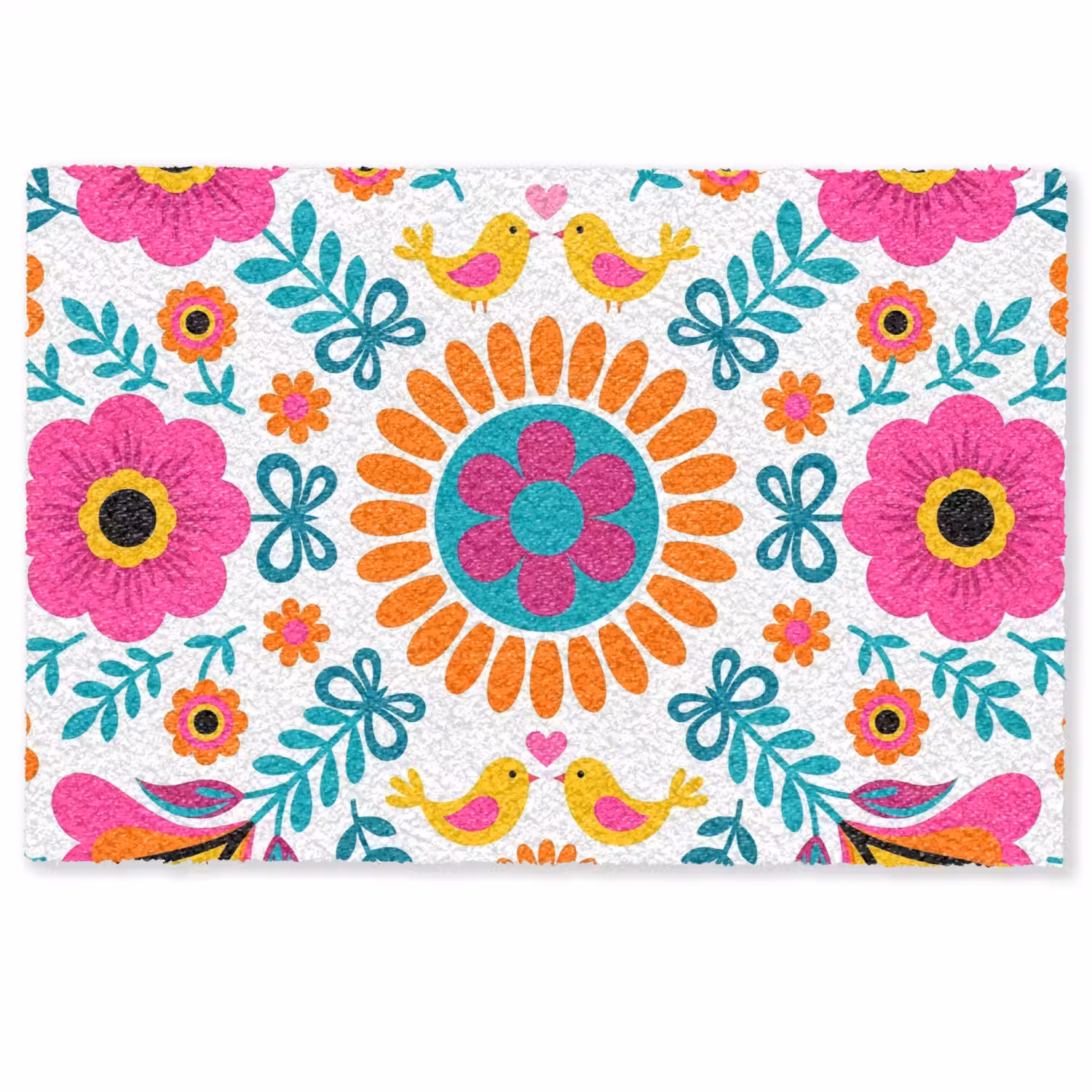 Bloemen - Vogel - Patroon - Kleurrijk - Modern Deurmat klein -zkaufland3d
