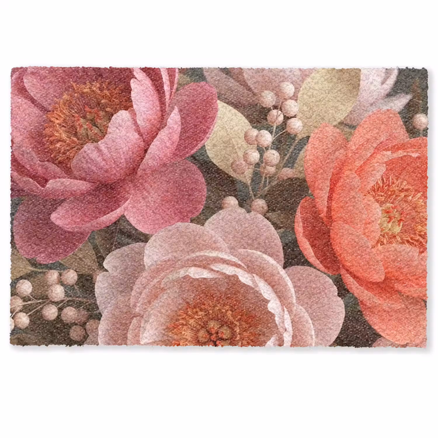 Bloemen - Bloesem - Zacht - Koraal - Decoratie Deurmat klein -zkaufland3d