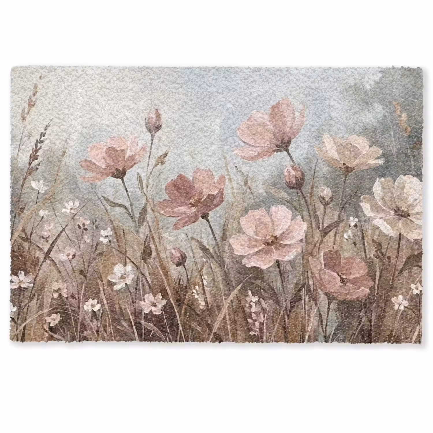 Bloemen - Botanisch - Schilderij - Pastel - Rustiek Deurmat klein -zkaufland3d