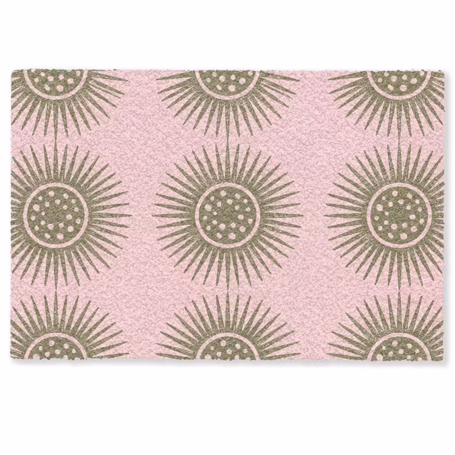 Bloemen - Patroon - Abstract - Roze - Groen Deurmat klein -zkaufland3d