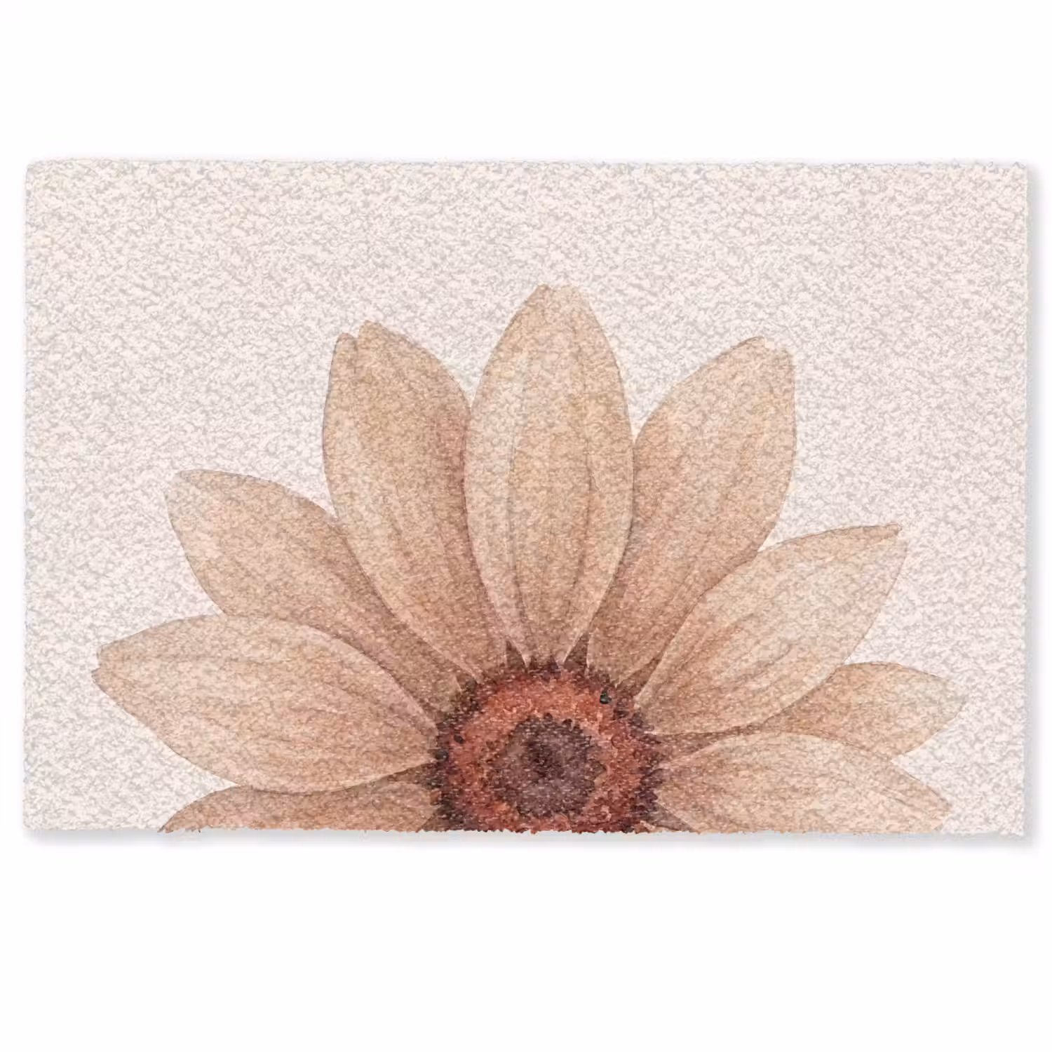 Bloemen - Bloemblad - Natuur - Aquarel - Beige Deurmat klein -zkaufland3d