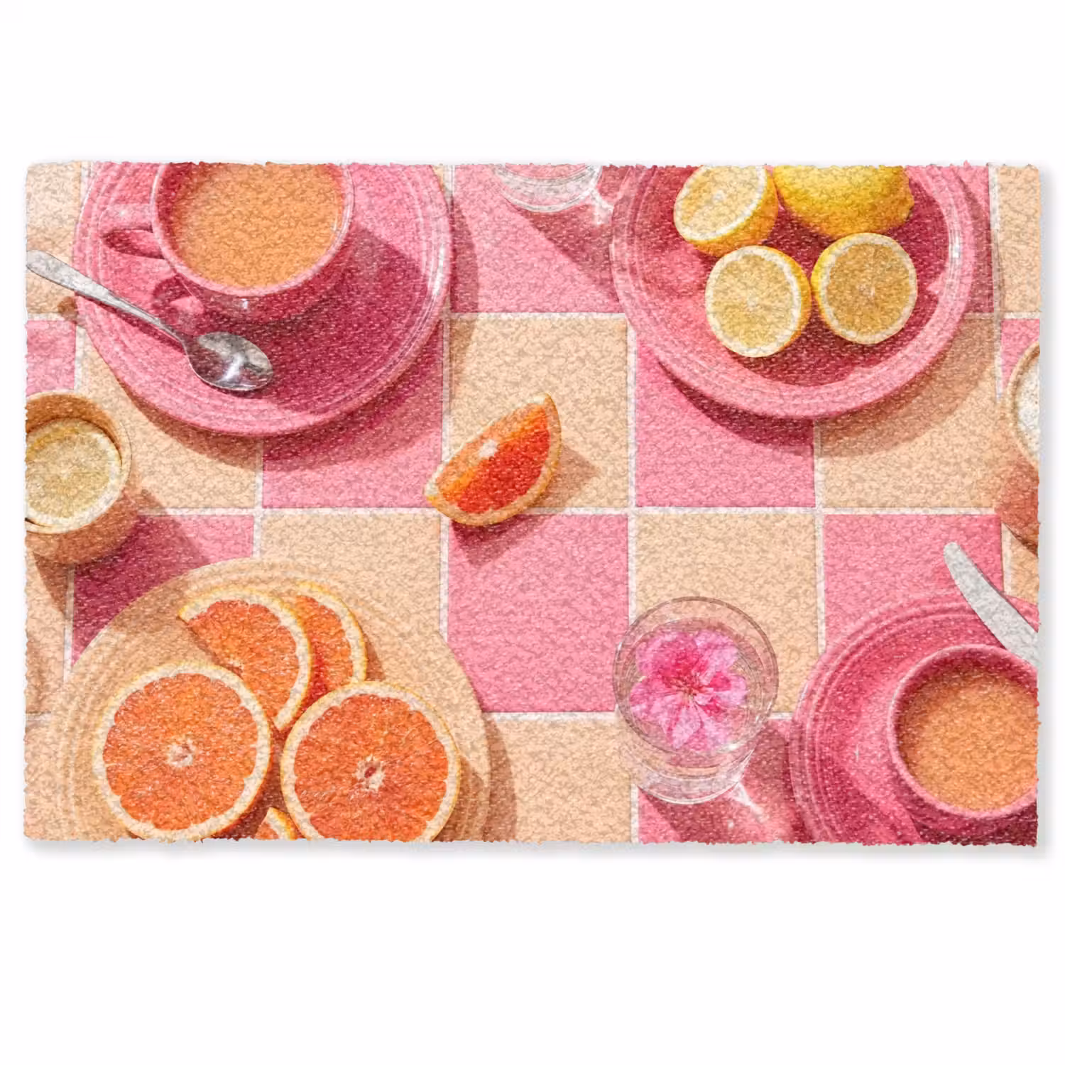 Eten - Citrusvruchten - Stillevens - Roze - Oranje Deurmat klein -zkaufland3d