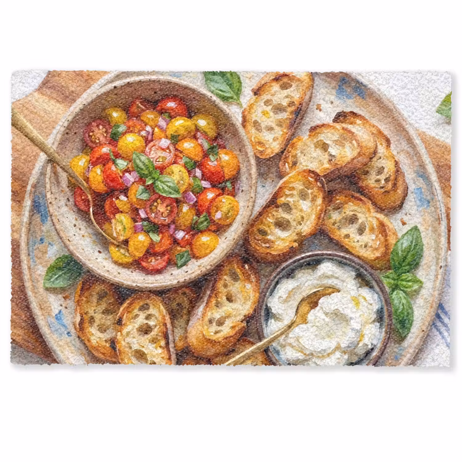 Eten - Tomaat - Brood - Kleurrijk - Keuken Deurmat klein -zkaufland3d