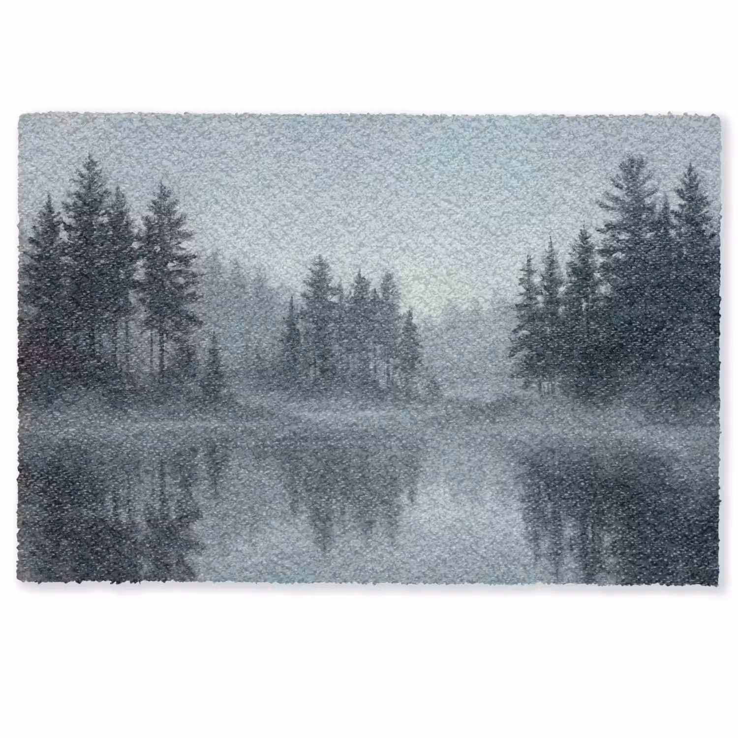 Bos - Meer - Mist - Natuur - Grijs Deurmat klein -zkaufland3d