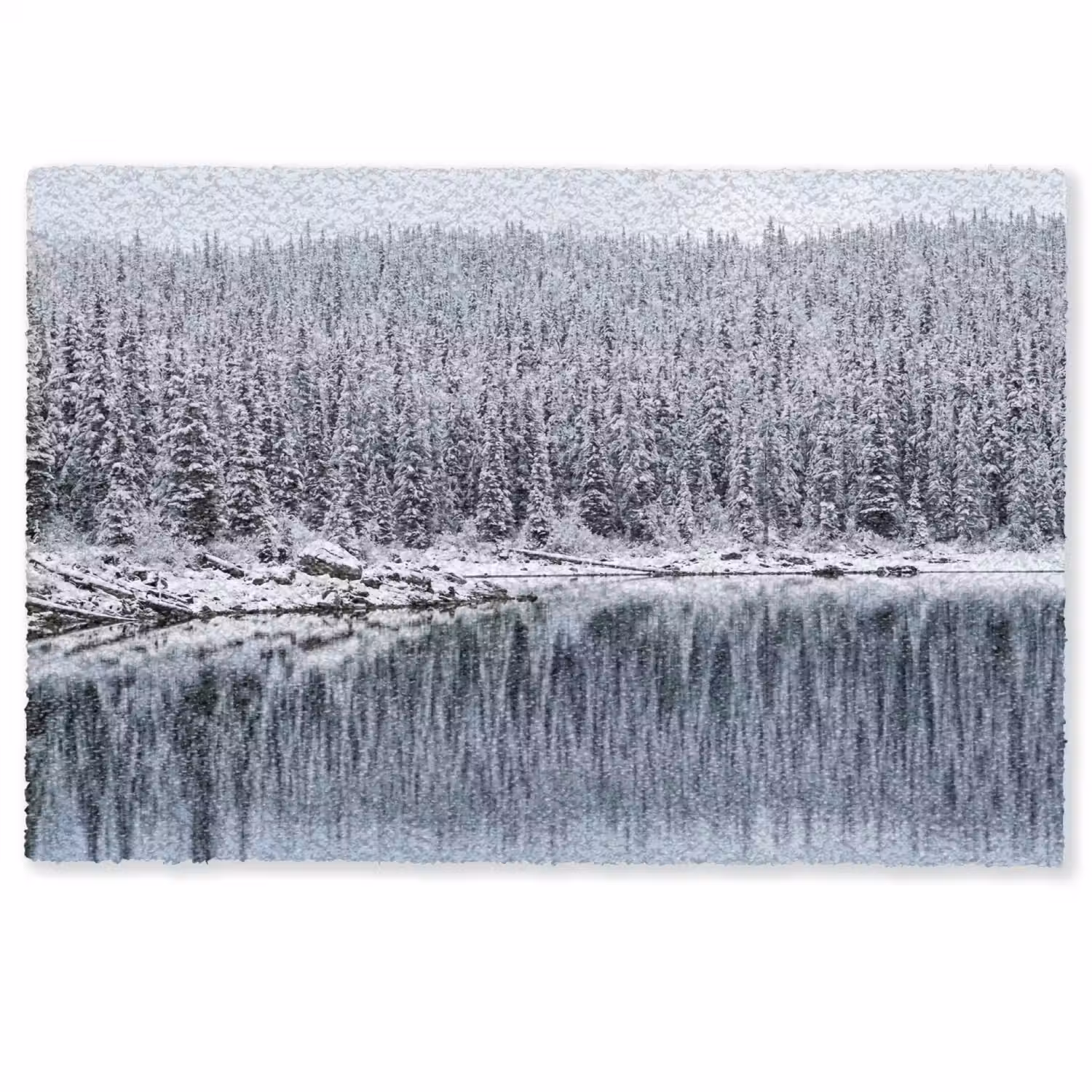 Bos - Reflectie - Meer - Winter - Serene Deurmat klein -zkaufland3d