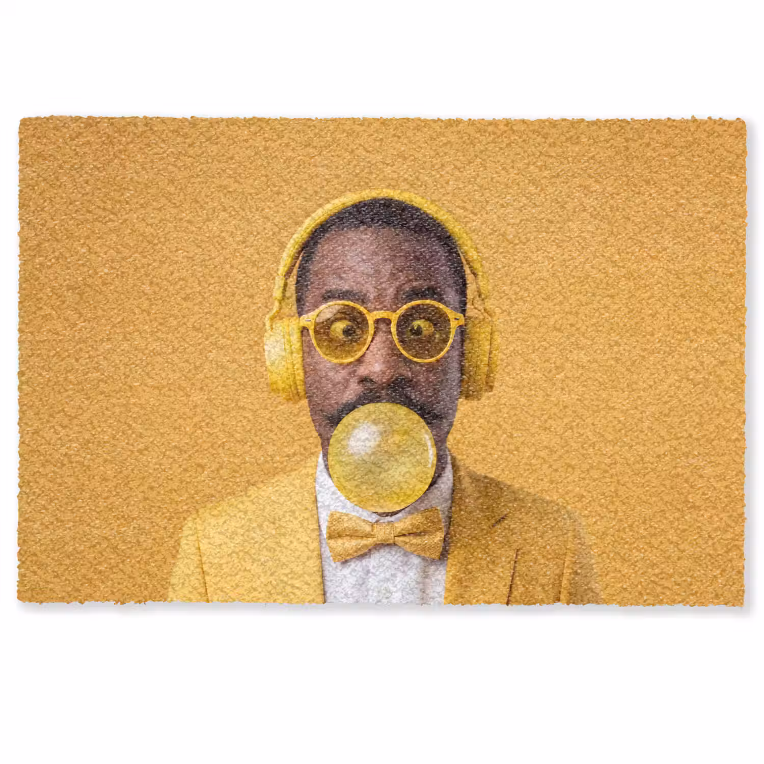 Man - Bubblegum - Portret - Geel - Modern Deurmat klein -zkaufland3d