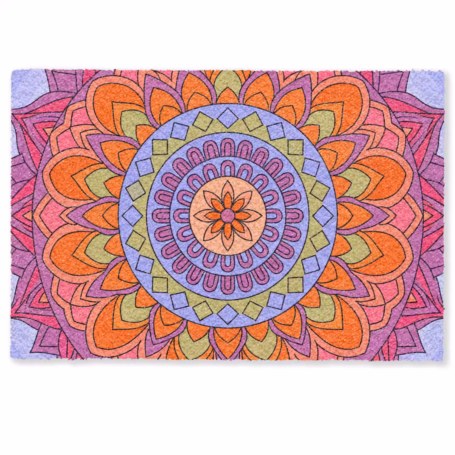 Mandala - Cirkel - Abstract - Kleurrijk - Patroon Deurmat klein -zkaufland3d