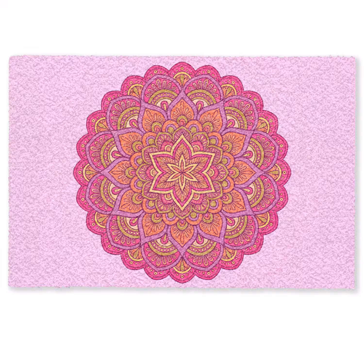 Mandala - Cirkel - Spiritueel - Oosters - Roze Deurmat klein -zkaufland3d