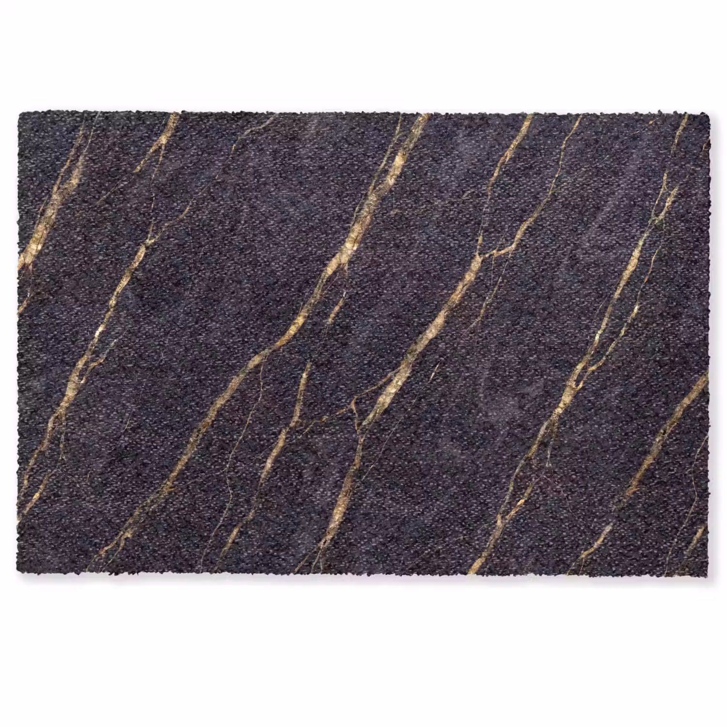 Marmer - Gouden aders - Abstract - Zwart Deurmat klein -zkaufland3d