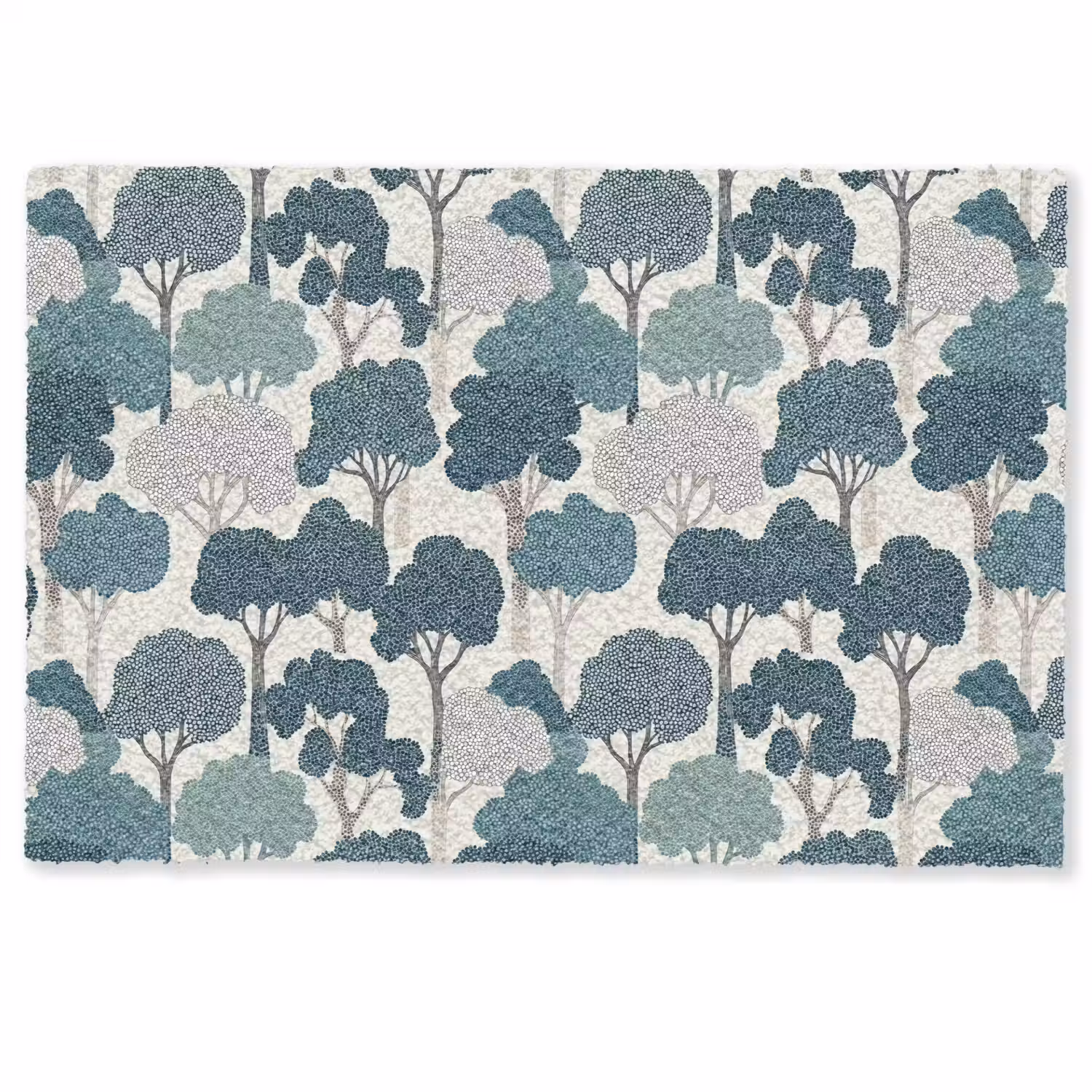 Modern - Bomen - Bos - Patroon - Blauw Deurmat klein 898 -zkaufland3d