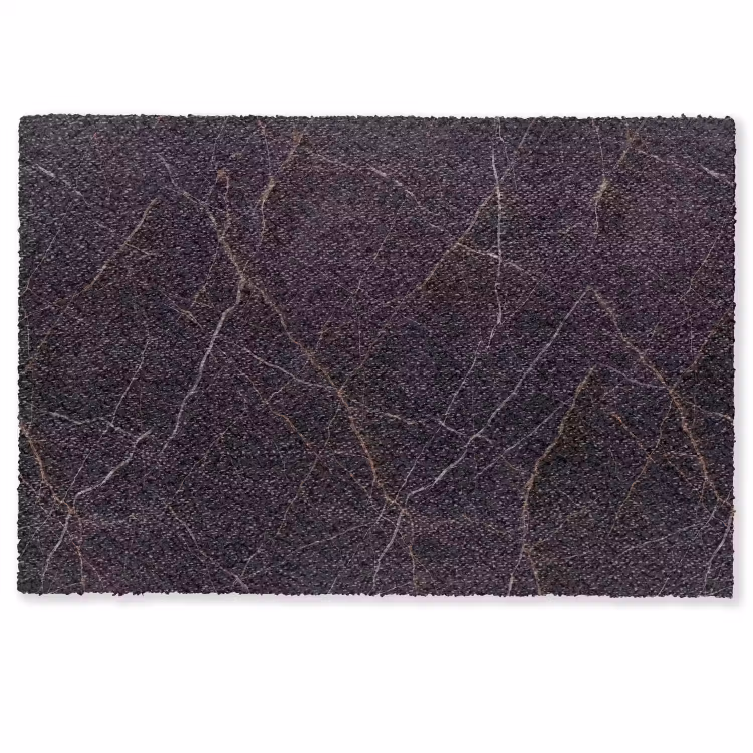 Natuursteen - Marmerpatroon - Abstract - Modern - Zwart - Goud Deurmat klein -zkaufland3d