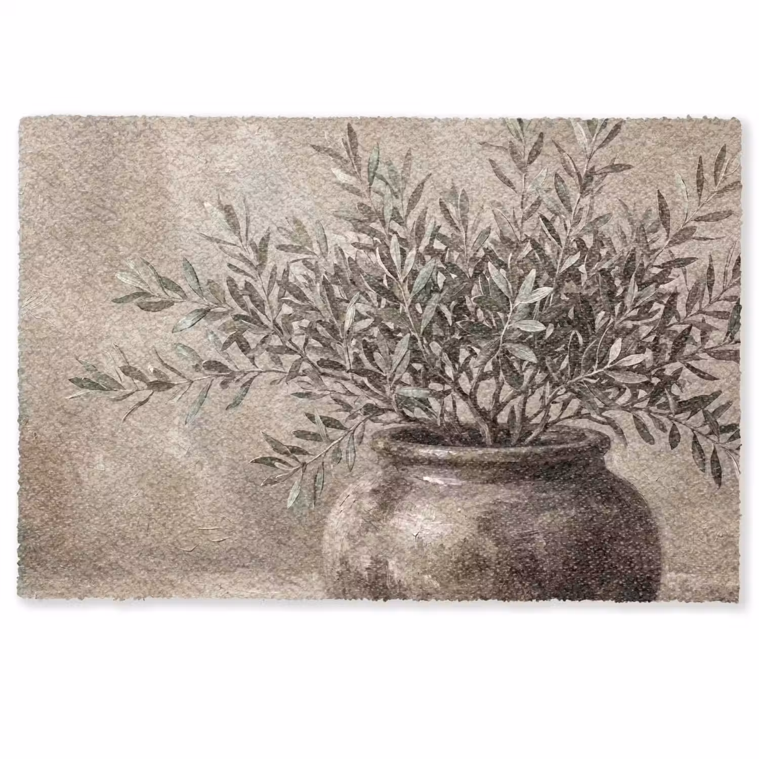Olijfplant - Aardenpot - Abstract - Beige Deurmat klein -zkaufland3d