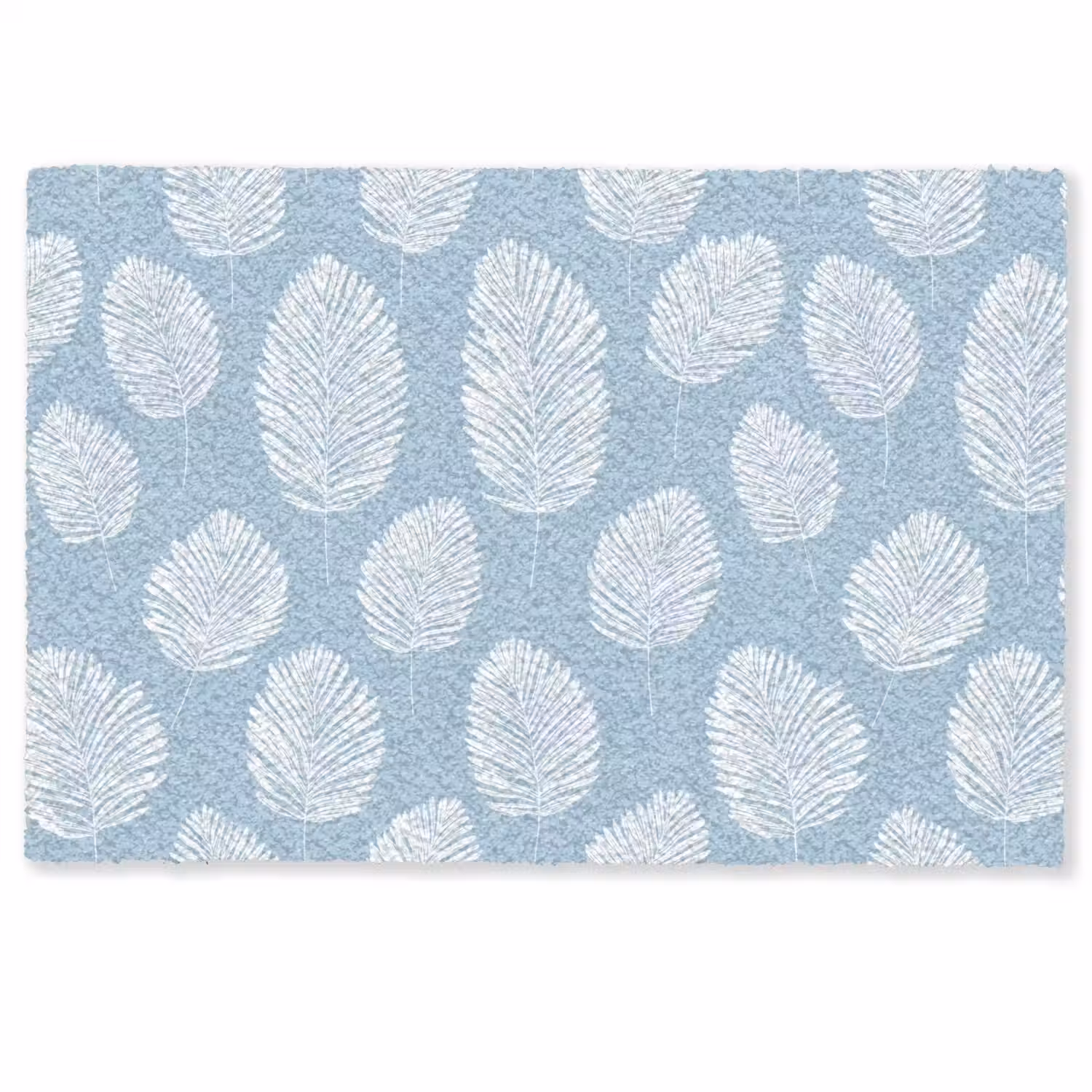 Palmbladeren - Naadloos - Patroon - Pastelblauw Deurmat klein 898 -zkaufland3d