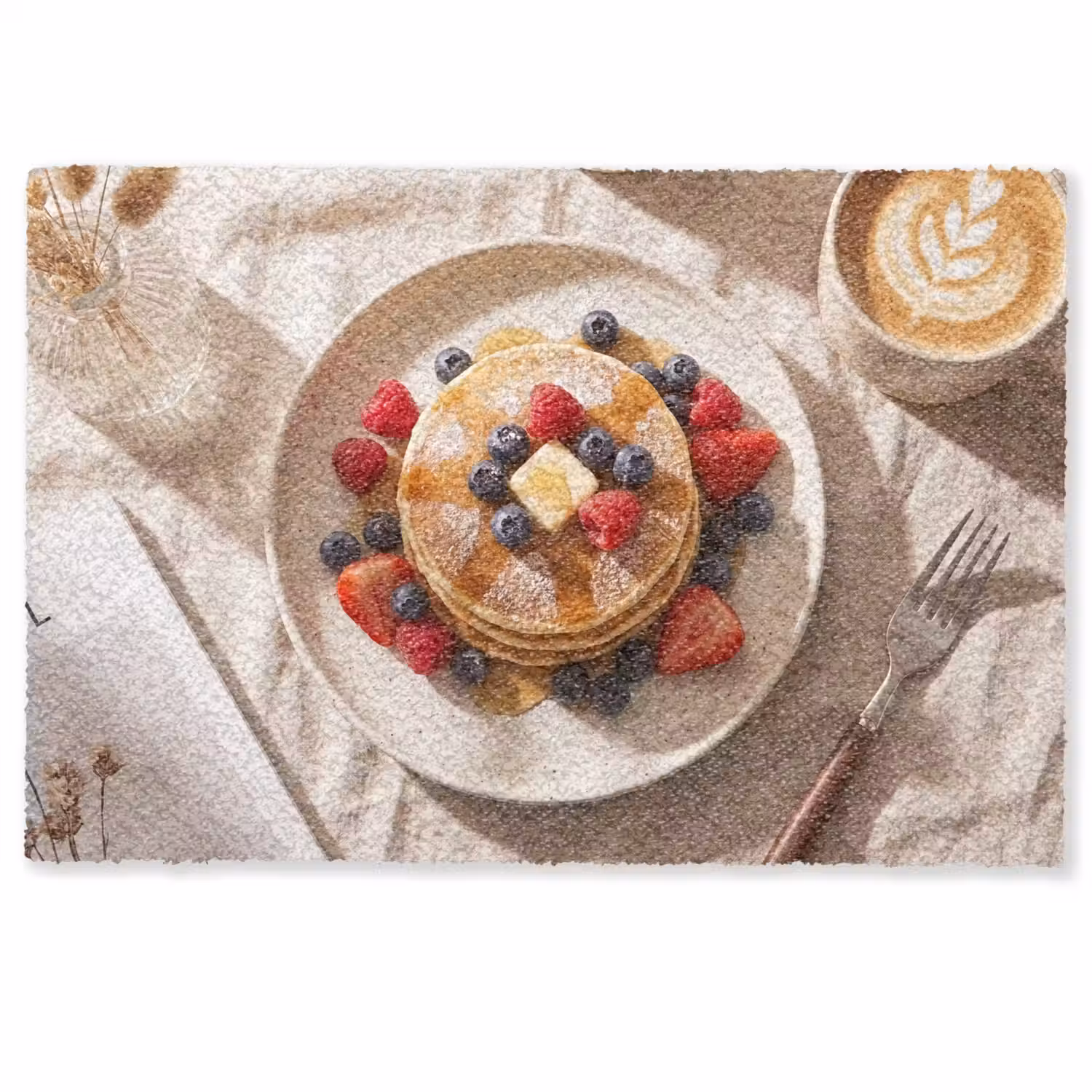 Pannenkoeken - Bessen - Ontbijt - Modern - Beige Deurmat klein -zkaufland3d