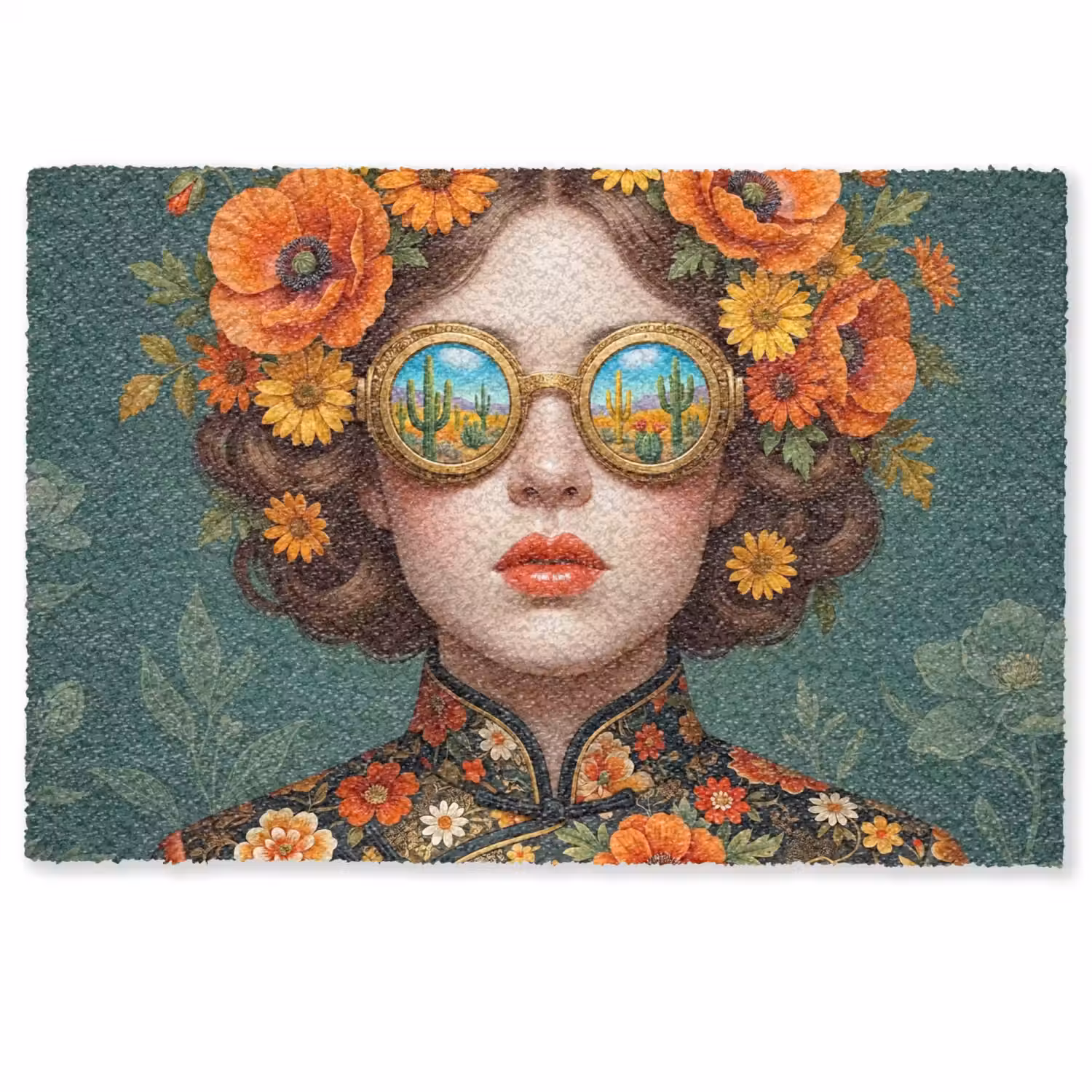 Portret - Vrouw - Kleurrijk - Expressief Deurmat klein -zkaufland3d