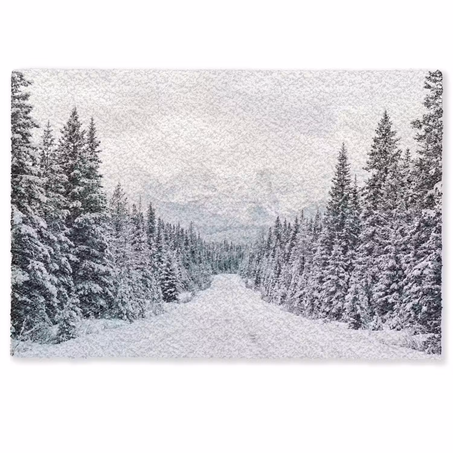Weg - Sneeuw - Naaldbos - Winter - Avontuurlijk Deurmat klein -zkaufland3d
