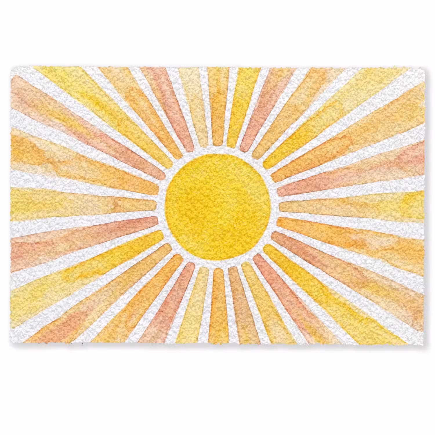 Zon - Stralen - Aquarel - Geel - Abstract Deurmat klein -zkaufland3d