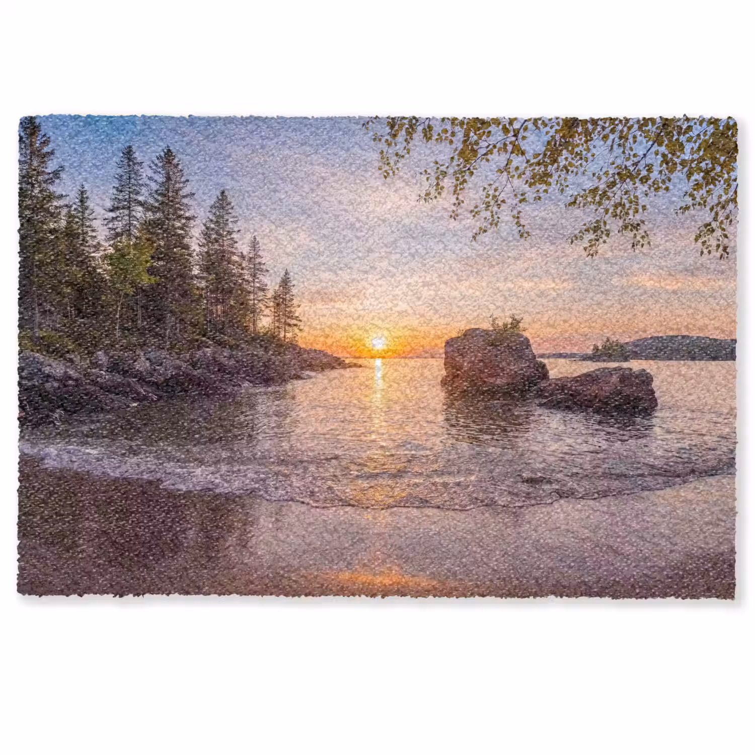 Zonsondergang - Kust - Water - Natuur - Oranje Deurmat klein -zkaufland3d