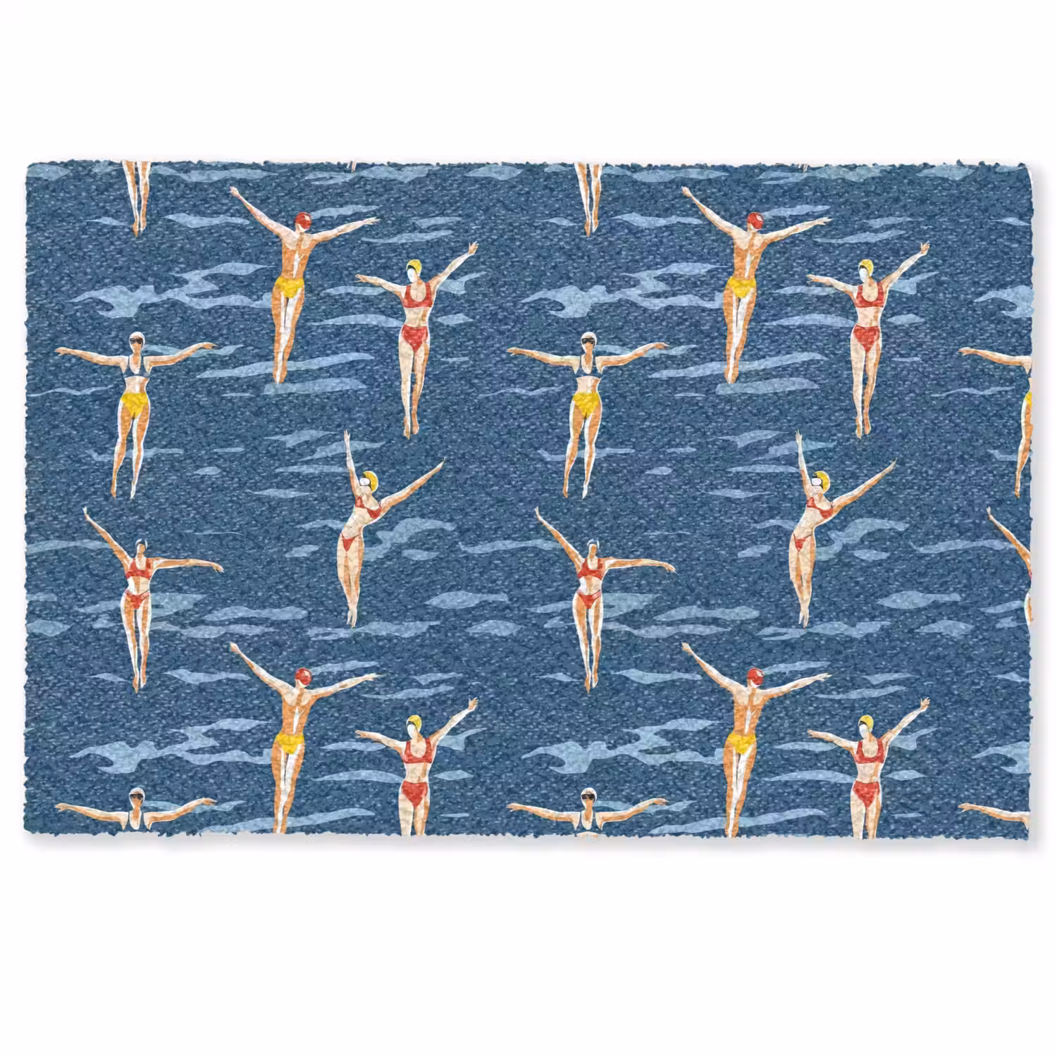 Zwemsters- Retro - Blauw Deurmat klein 898 -zkaufland3d