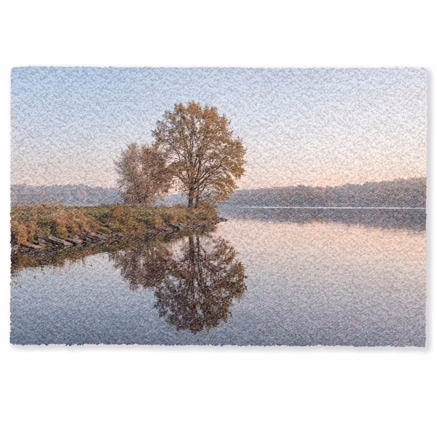 Bomen - Reflectie - Water - Zonsopgang - Serene Deurmat klein -zkaufland3d