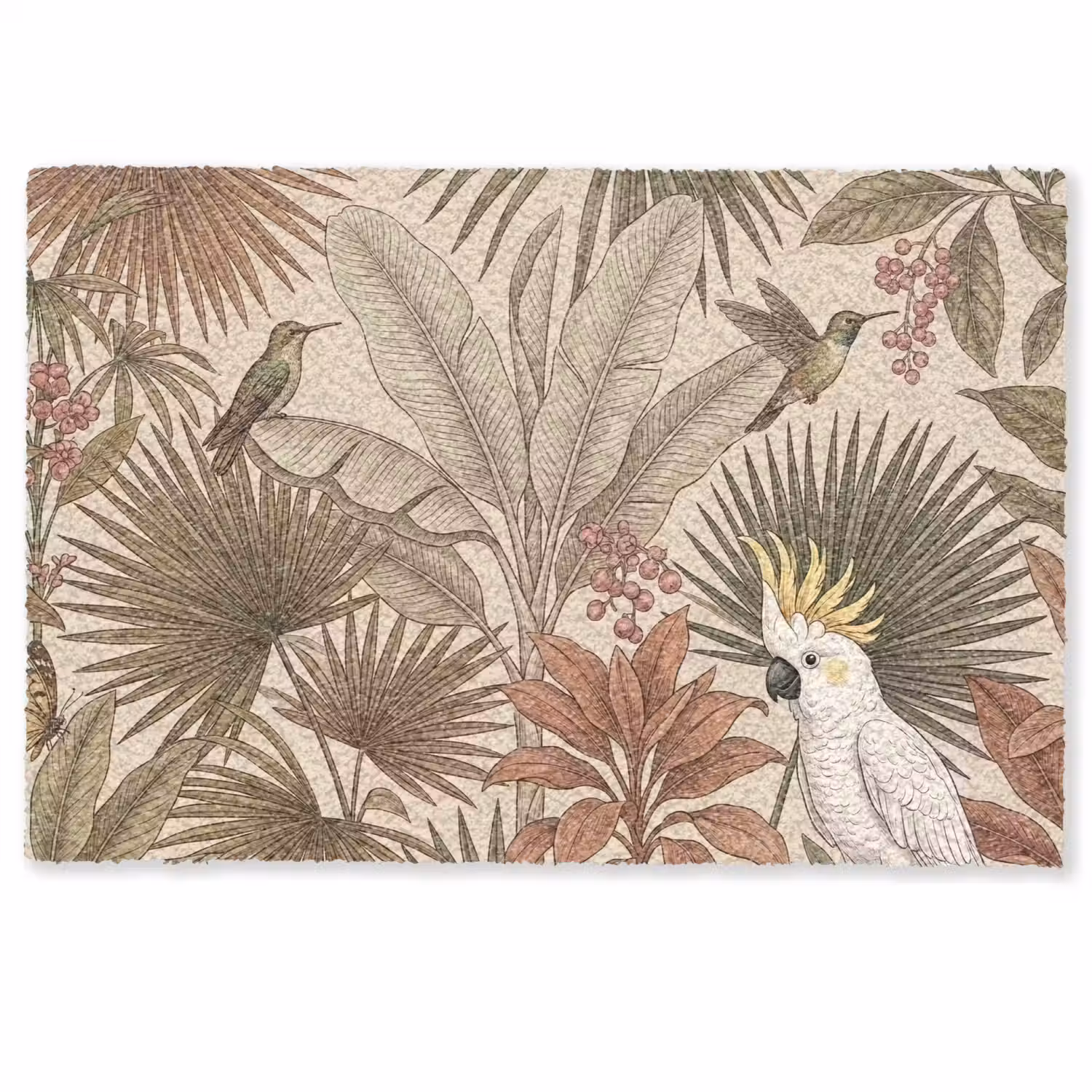 Tropisch - Vogels - Beige Deurmat klein -zkaufland3d