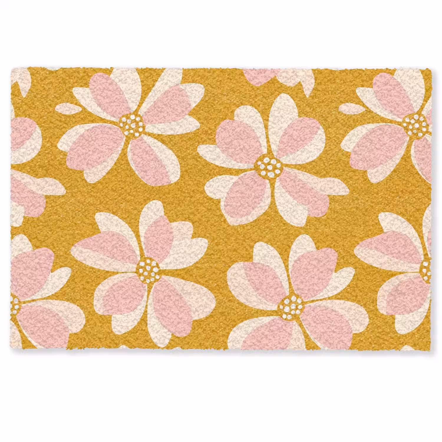Vintage - Bloemen - Okergeel Deurmat klein 898 -zkaufland3d
