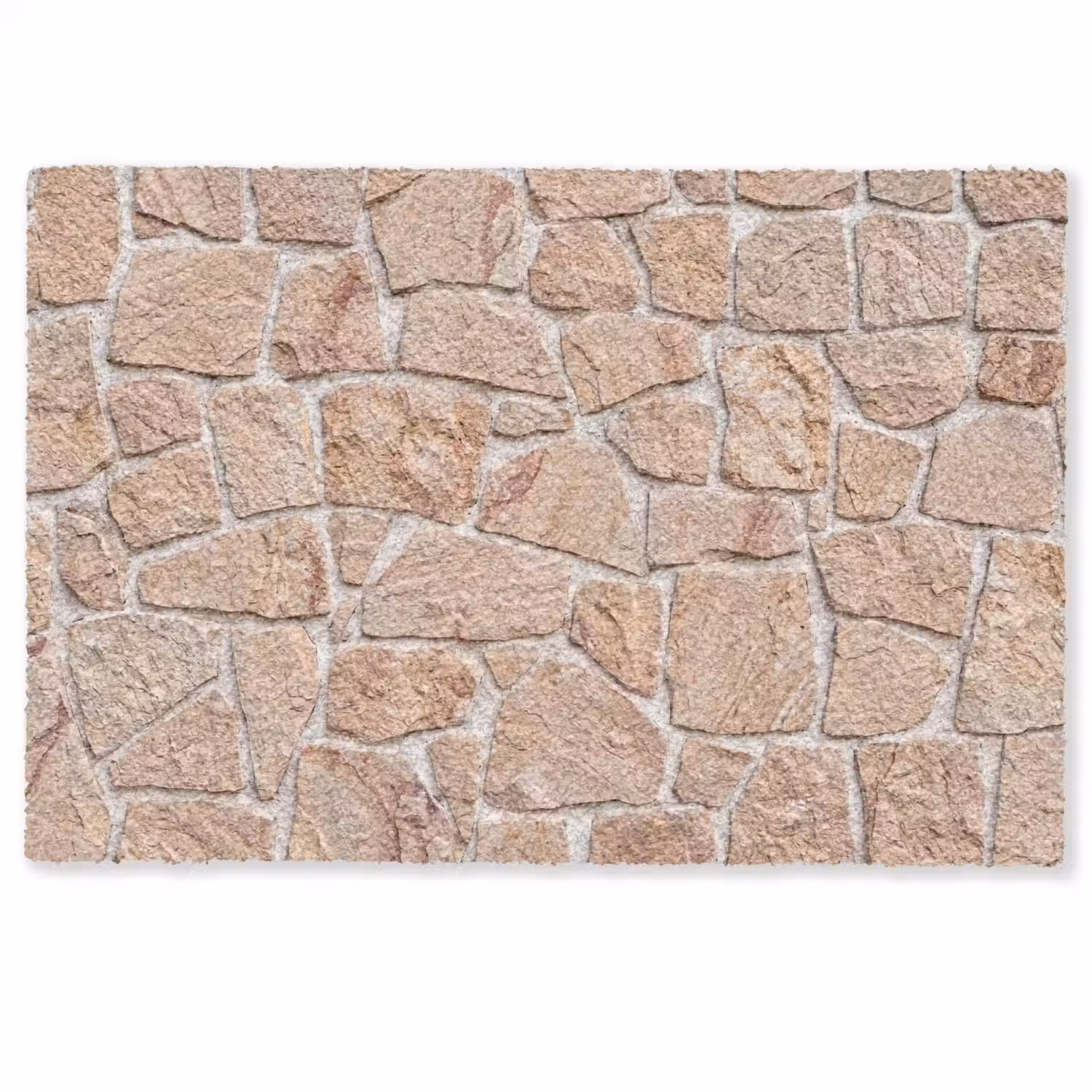 Muur - Steen - Patroon - Rustiek - Beige Deurmat klein -zkaufland3d
